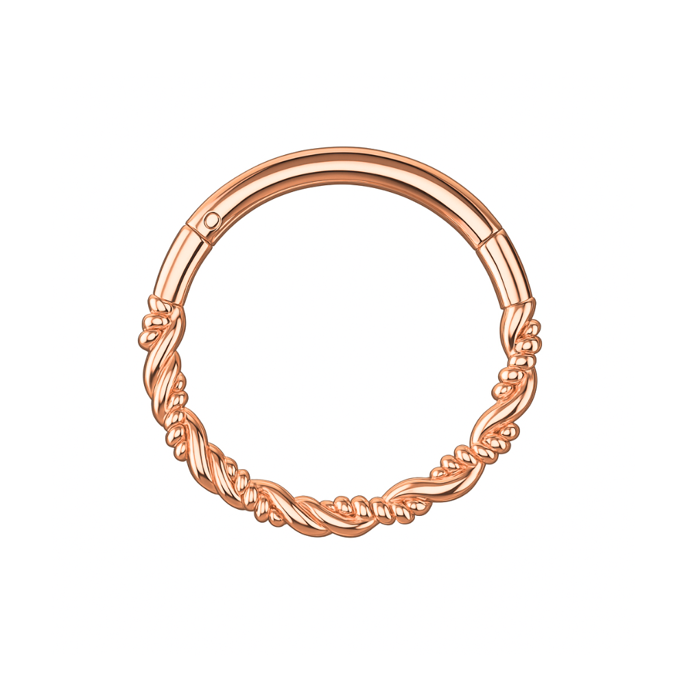 925 Sterling Silver Twisted Style Segment Clicker Ring - Monster Piercing