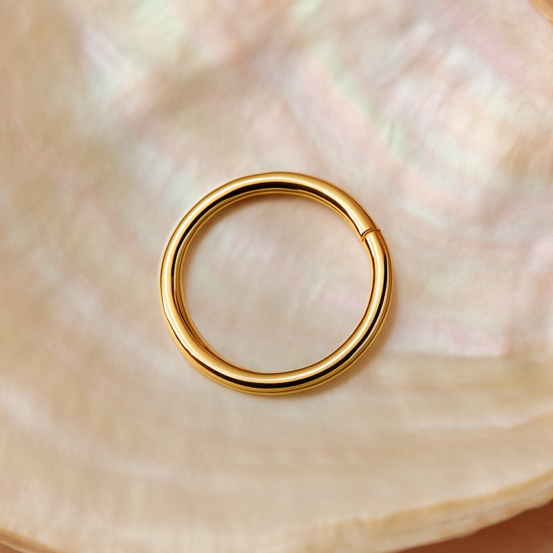 14K Gold Seamless Continuous Nose Hoop Ring - Monster Piercing