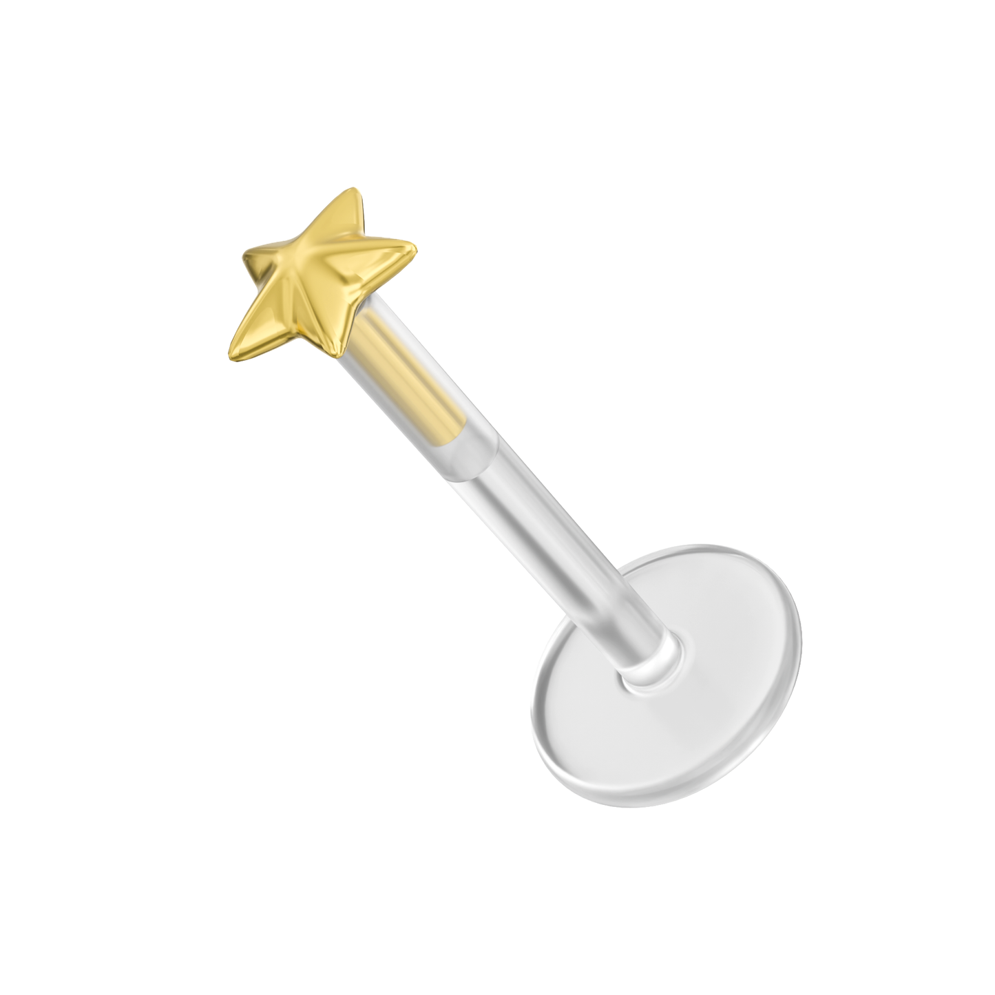 14K Gold Star Top & BioFlex Stud - Monster Piercing
