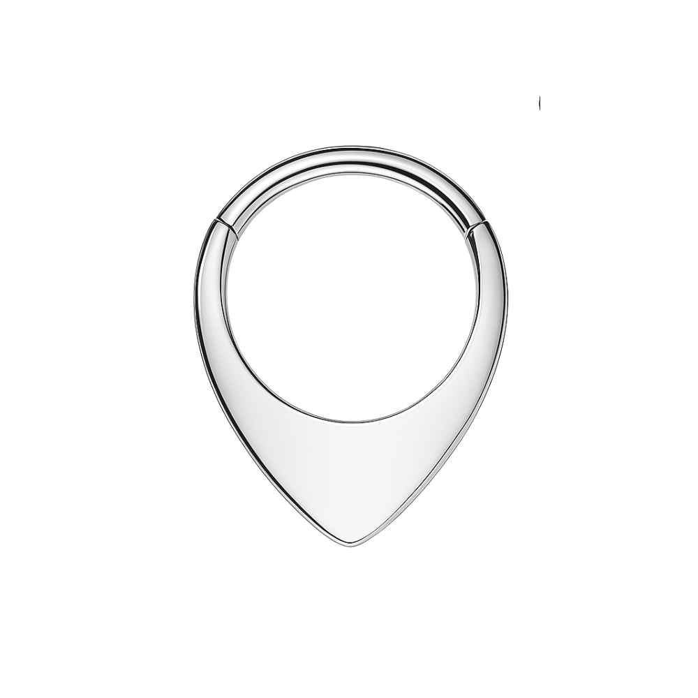 G23 Titanium Teardrop Flat Hinged Segment Clicker Ring - Monster Piercing
