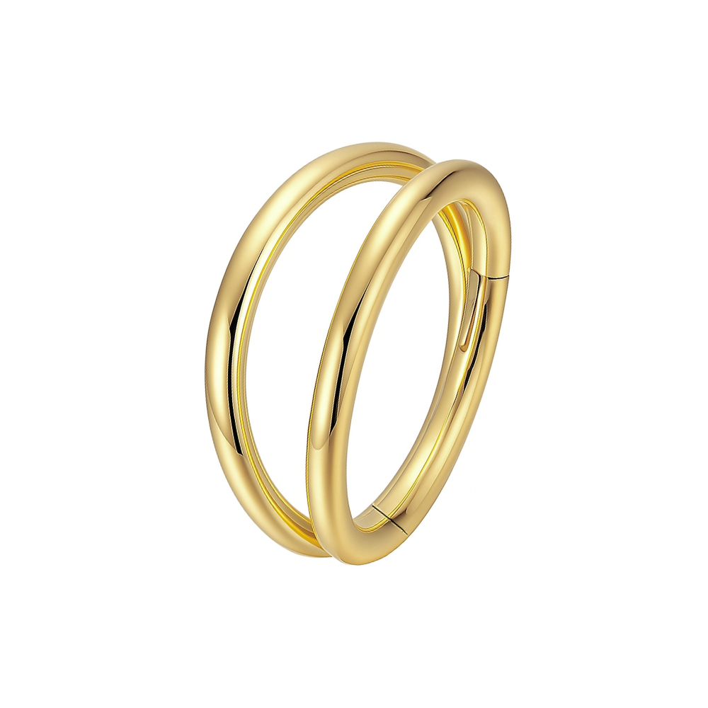 925 Sterling Silver Double Row Segment Clicker Ring - Monster Piercing