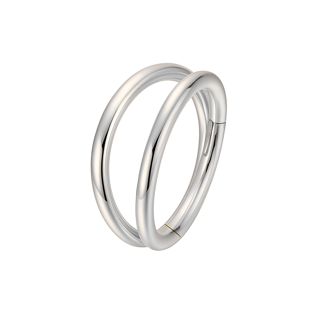 925 Sterling Silver Double Row Segment Clicker Ring - Monster Piercing