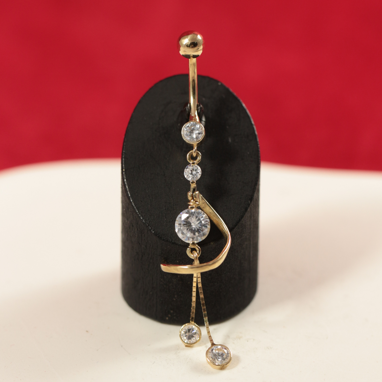 14K Gold Studded Dreamcatcher Belly Ring