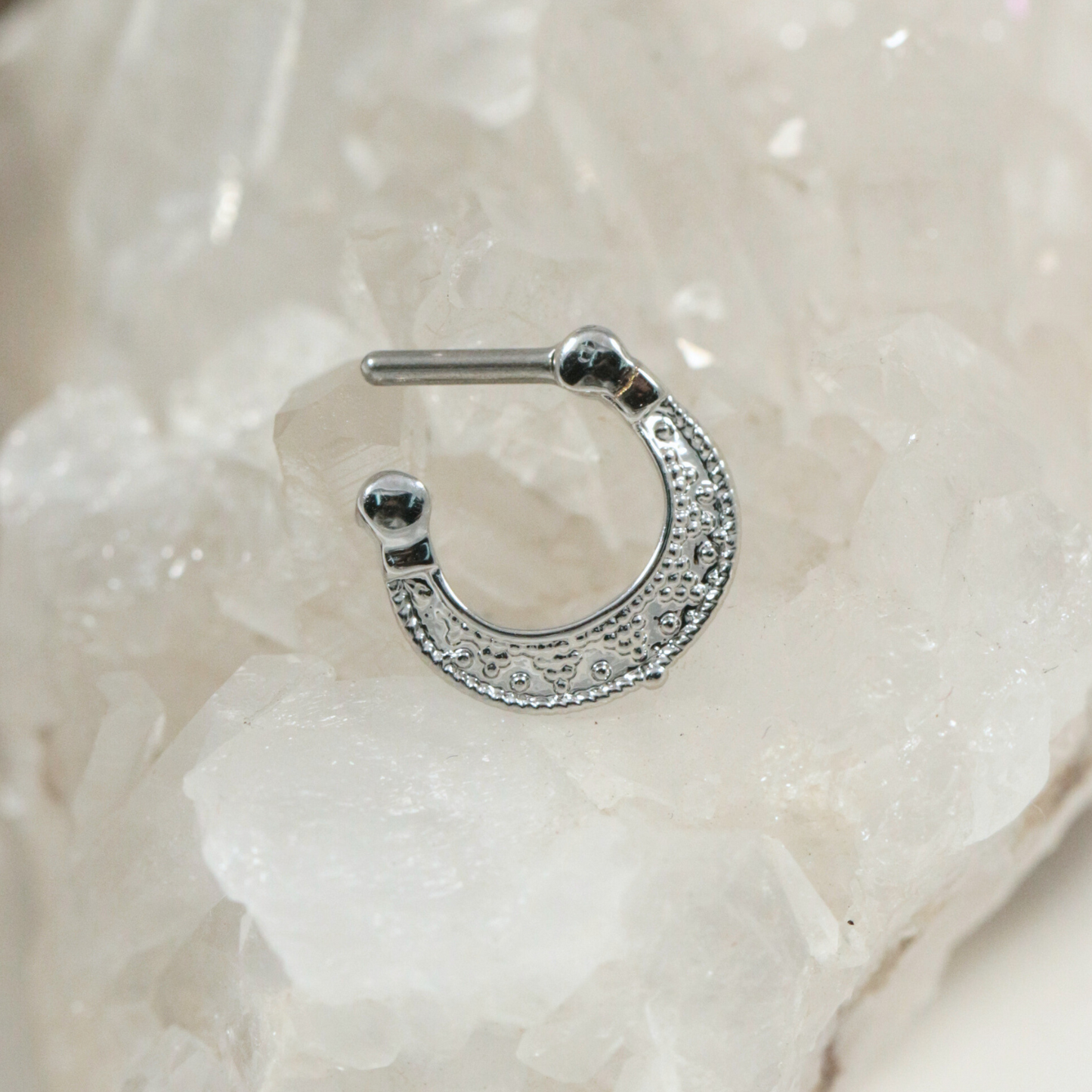 316L Surgical Steel Dotted Pattern Septum Clicker Ring