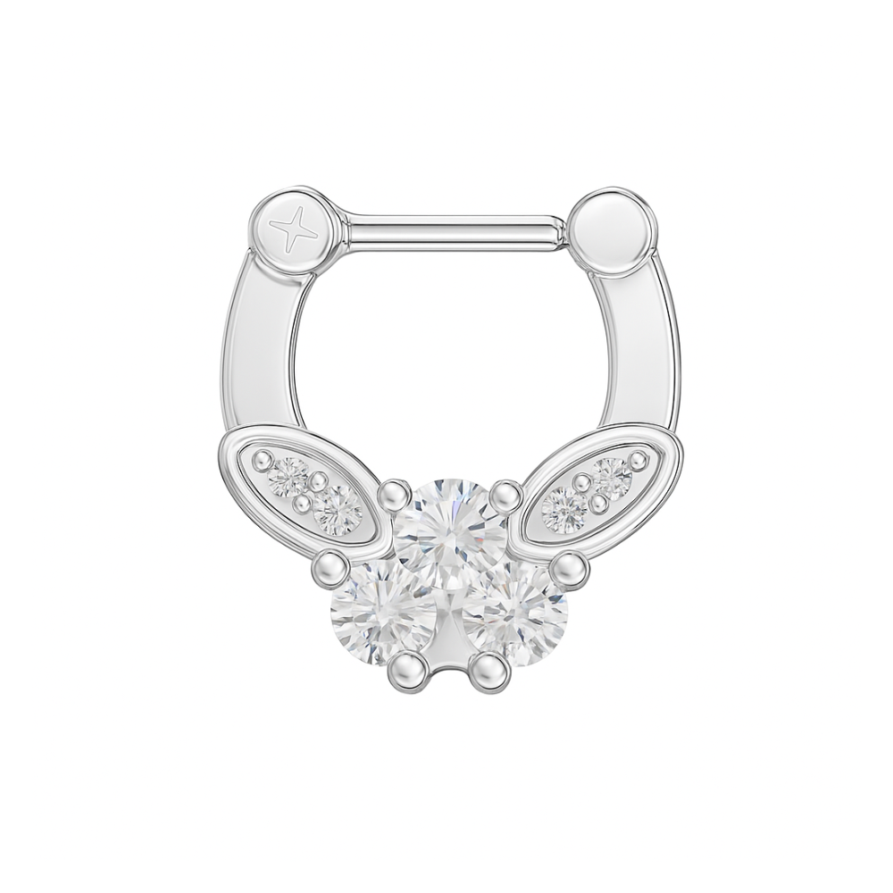 316L Surgical Steel Trinity Butterfly Look Septum Clicker Ring