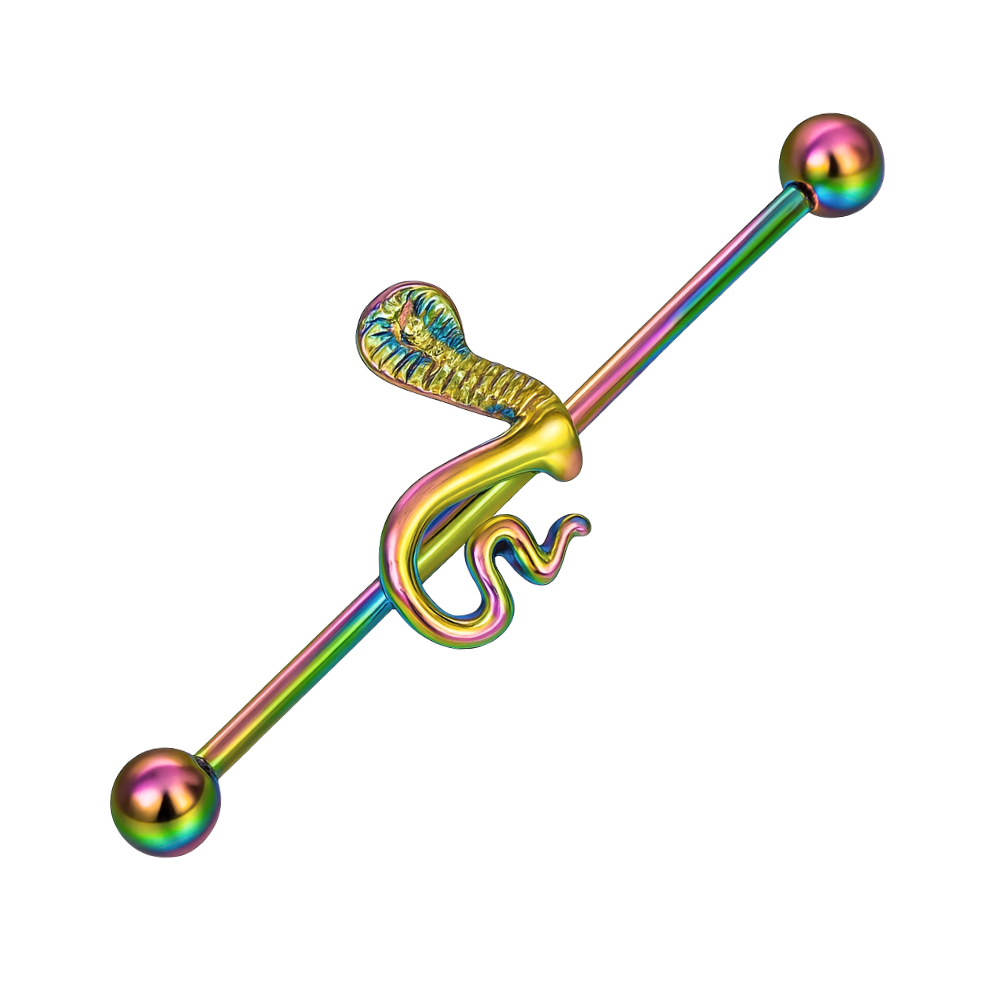 316L Surgical Steel Cobra Industrial Barbell