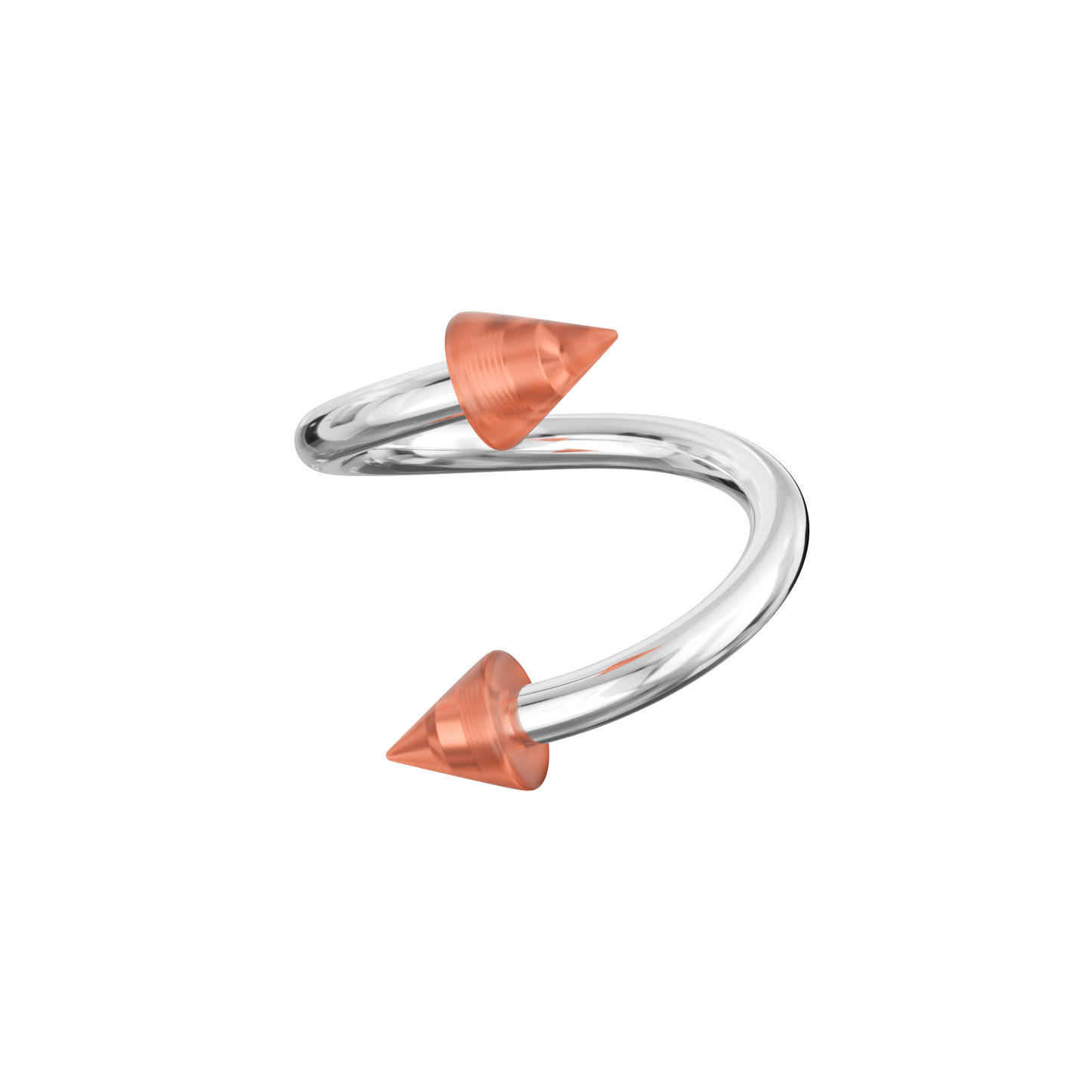 316L Surgical Steel Twisted Barbell With Basic Pastel UV Cones (Pack of 10) - Monster Piercing