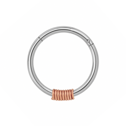 316L Surgical Steel Hinged Segment Ring with Spring - Monster Piercing