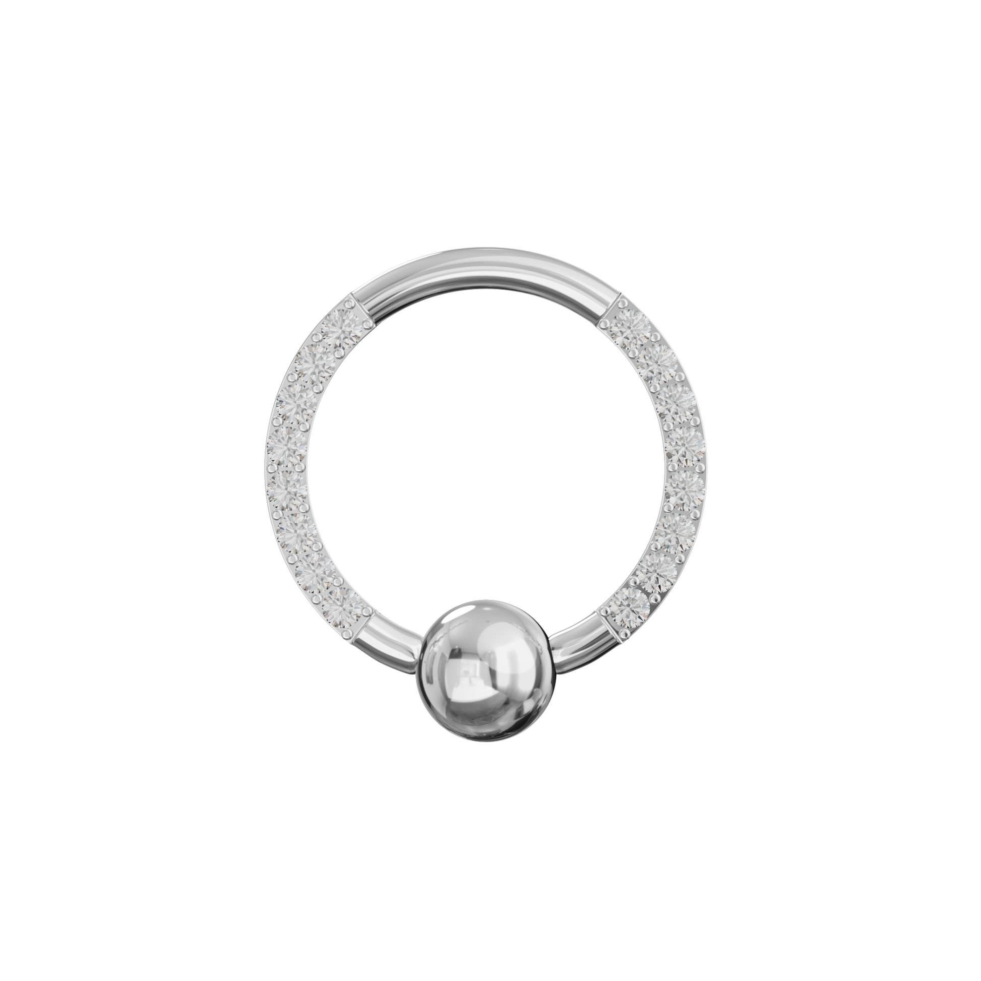 G23 Titanium Cubic Zirconia Studded BCR - Monster Piercing