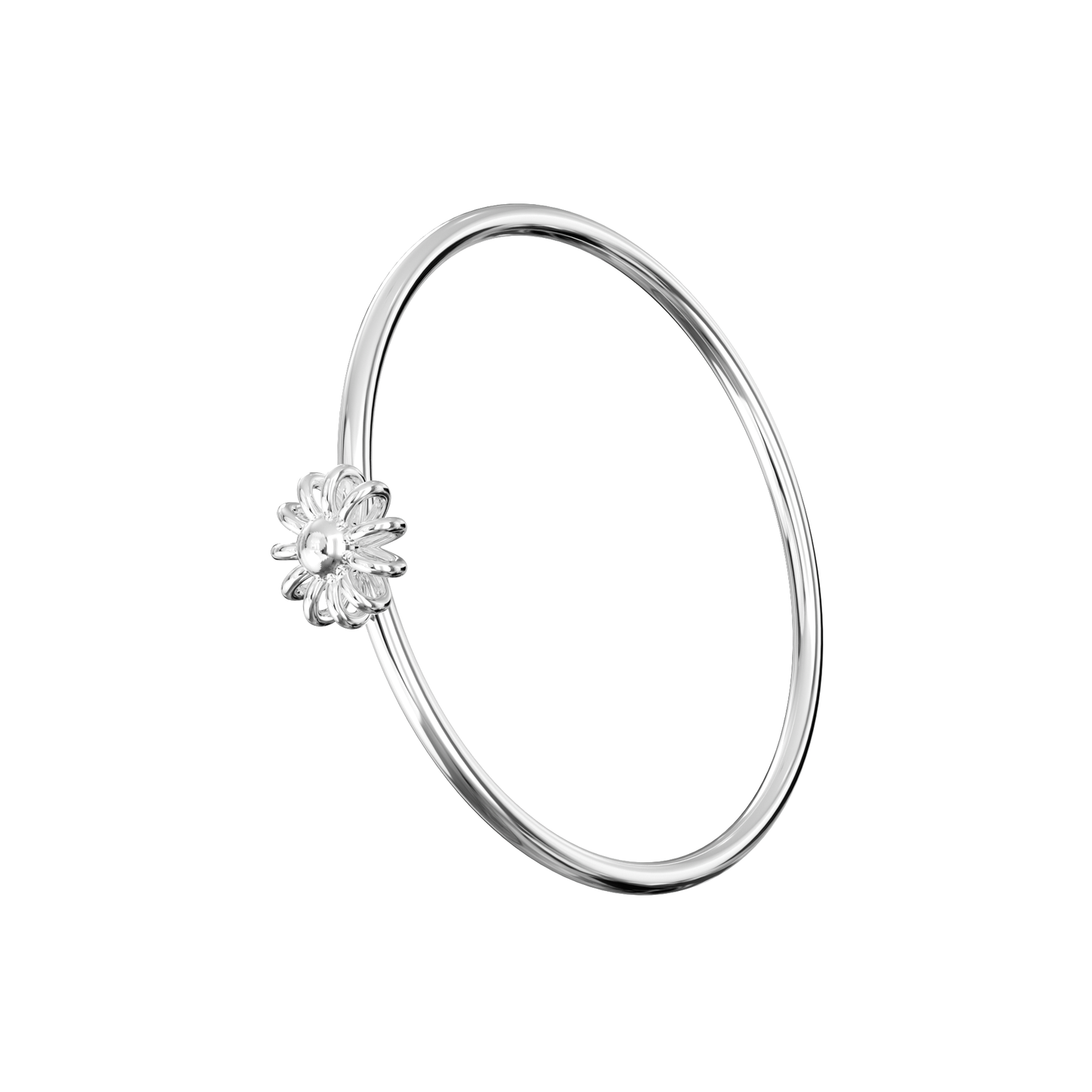 925 Sterling Silver Flower Open Hoop BCR Ring  - Monster Piercing