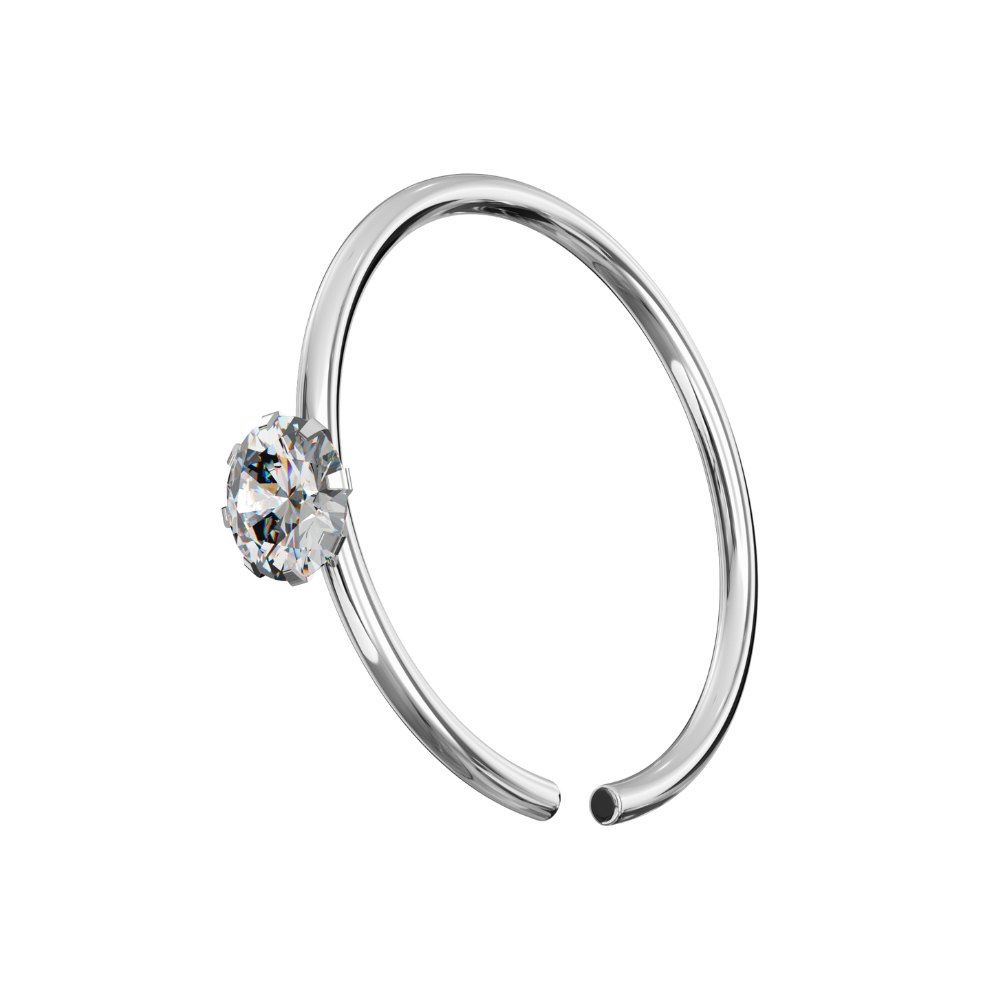 925 Sterling Silver Flower Set Jewelled Ear Ring - Monster Piercing