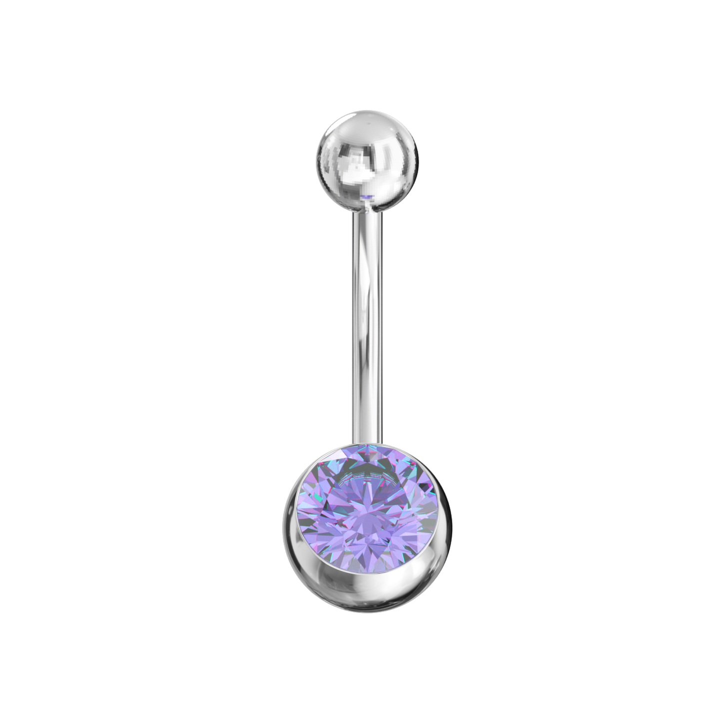 316L Surgical Steel Classic Jewelled Belly Ring - Monster Piercing