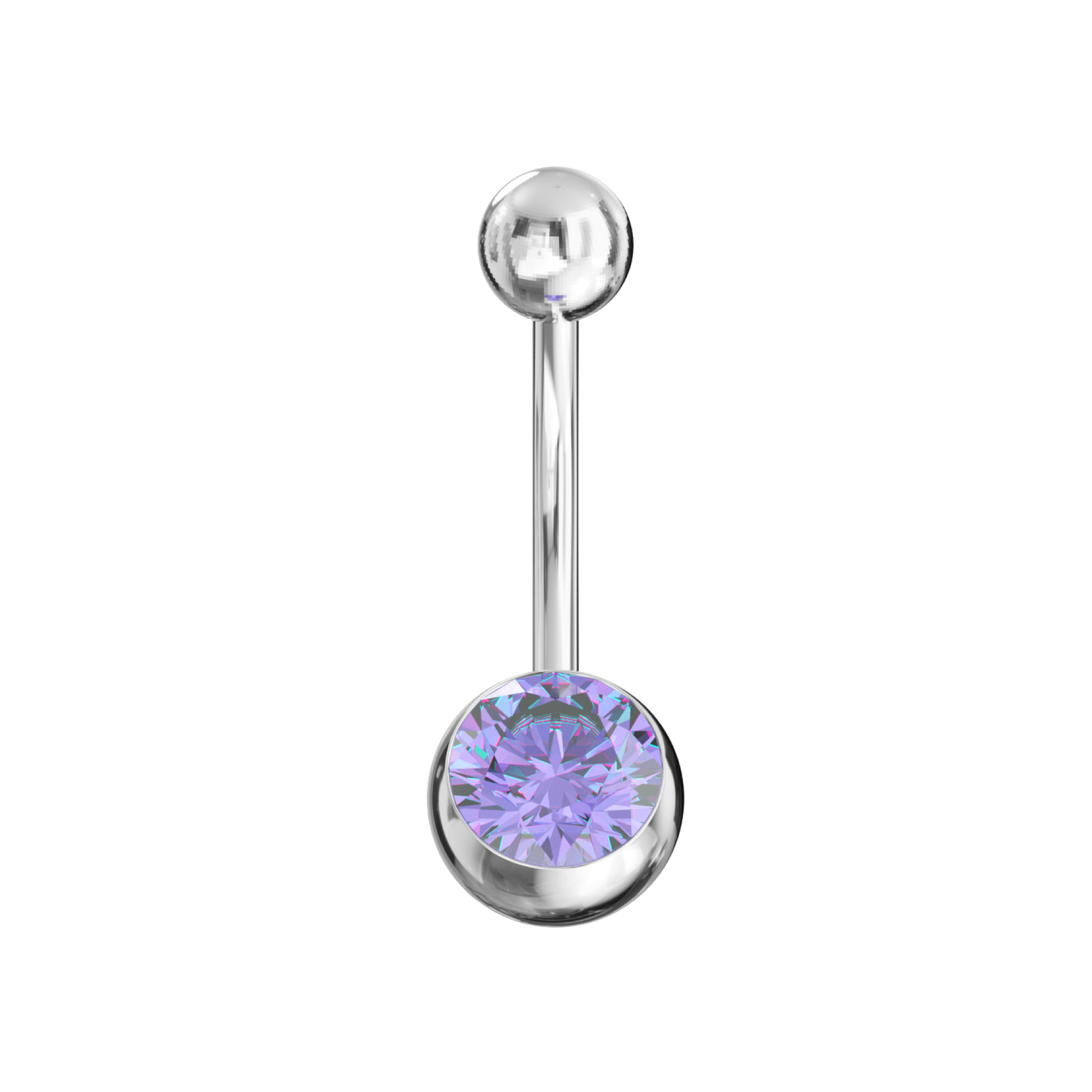 316L Surgical Steel Classic Jewelled Belly Ring - Monster Piercing