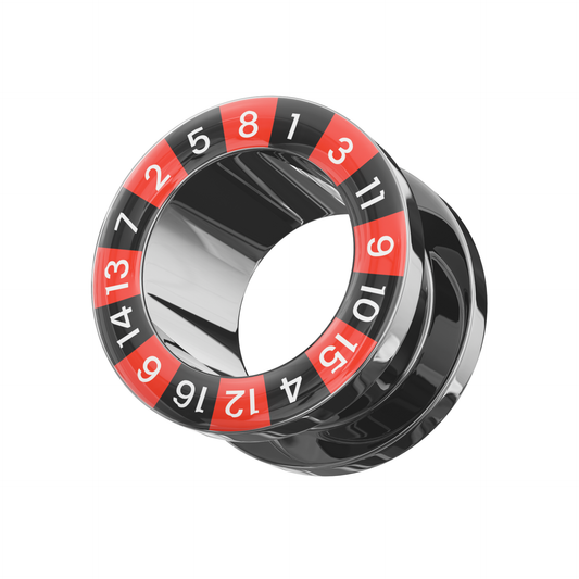 316L Surgical Steel Poker Edge Externally Threaded Tunnel - Monster Piercing