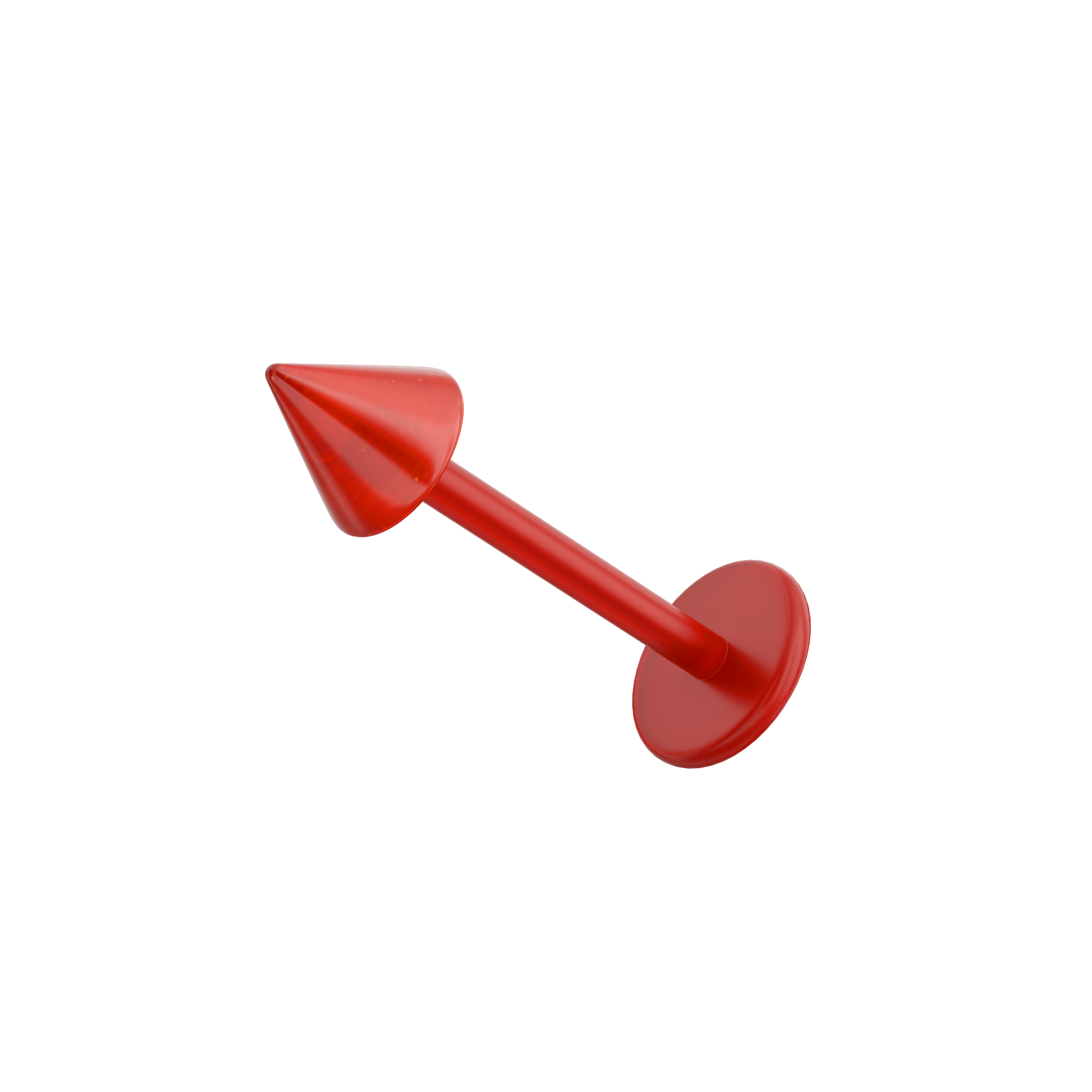 UV Red Labret with Primary Colour UV Cone (Pack of 10) - Monster Piercing