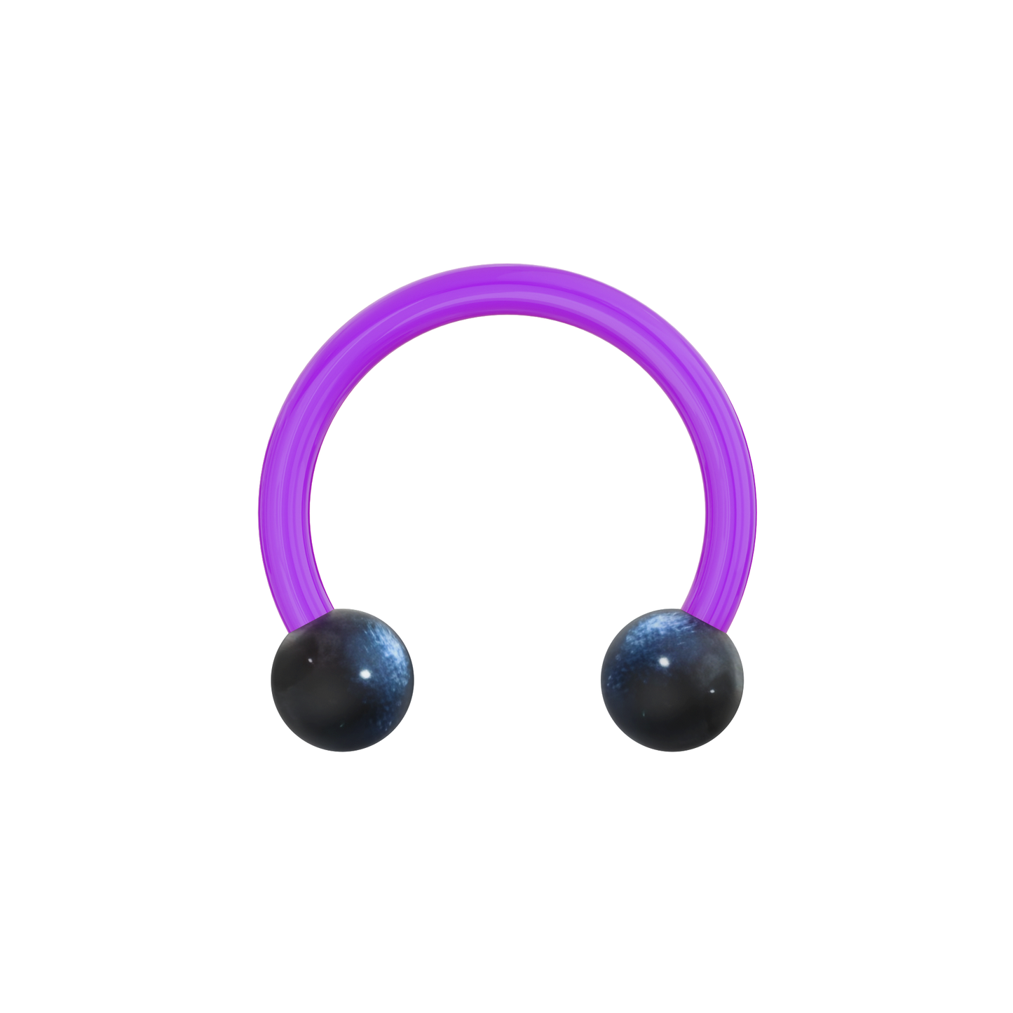 UV Circular Barbell With Glossy UV Balls (Pack of 10) - Monster Piercing