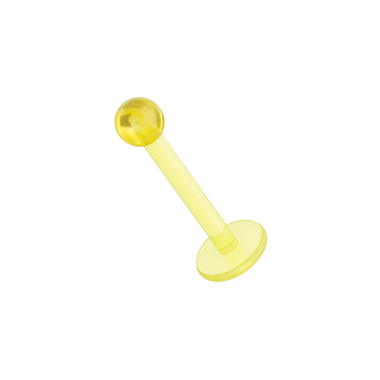 UV Yellow Labret with Basic UV Ball (Pack of 10) - Monster Piercing