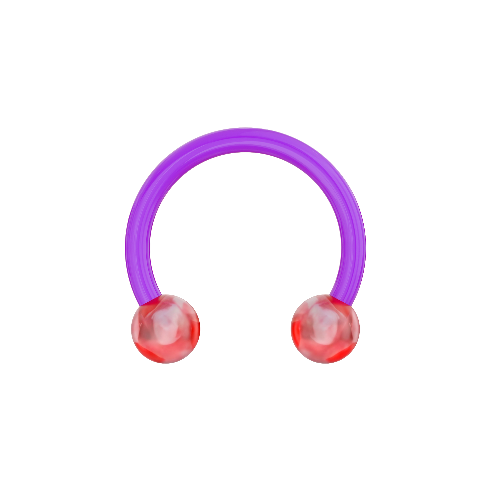 UV Circular Barbell With Marble UV Balls (Pack of 10) - Monster Piercing