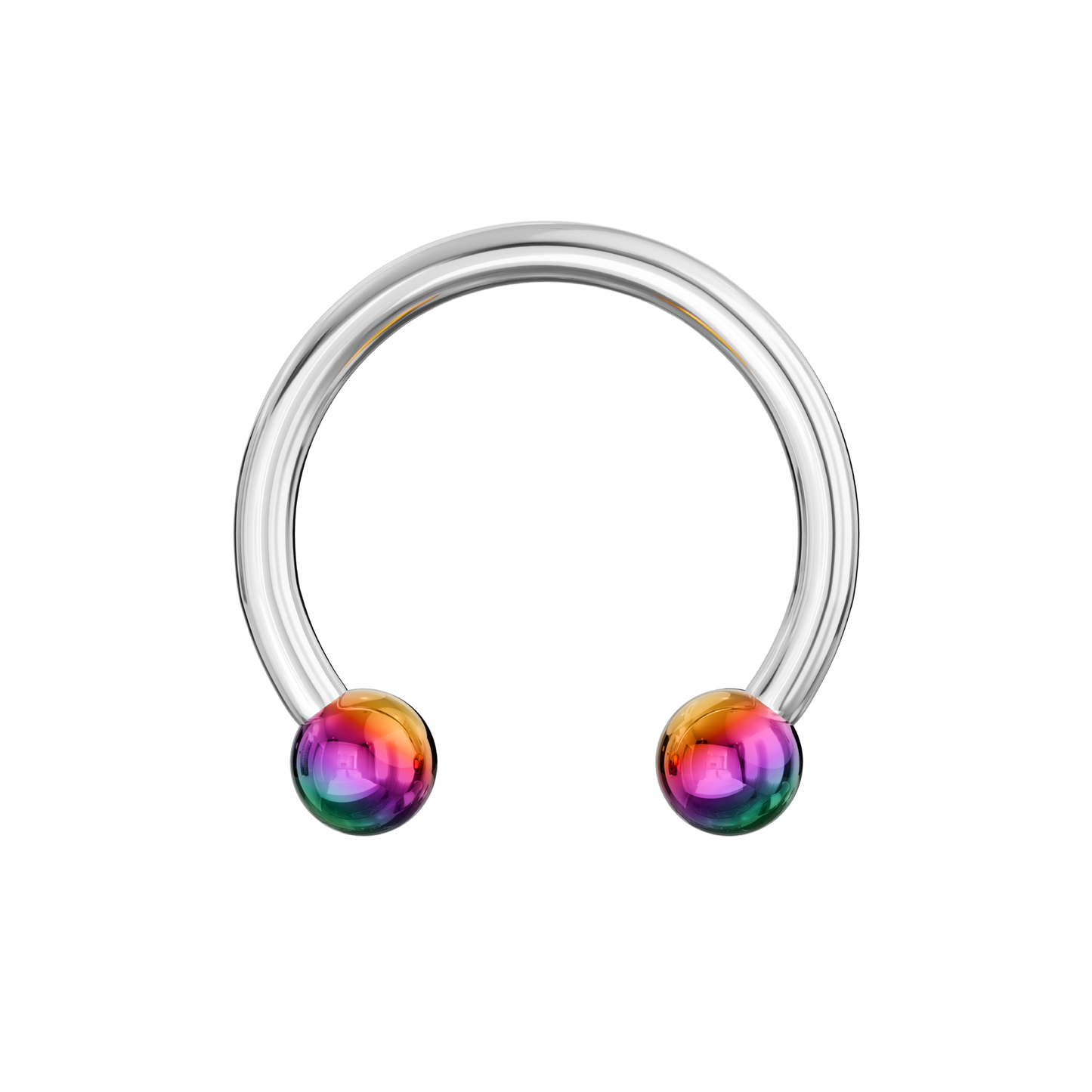 316L Surgical Steel Circular Barbell with Anodised Ball - Monster Piercing