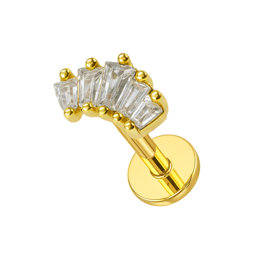 316L Surgical Steel Jewelled Crown Flatback Stud