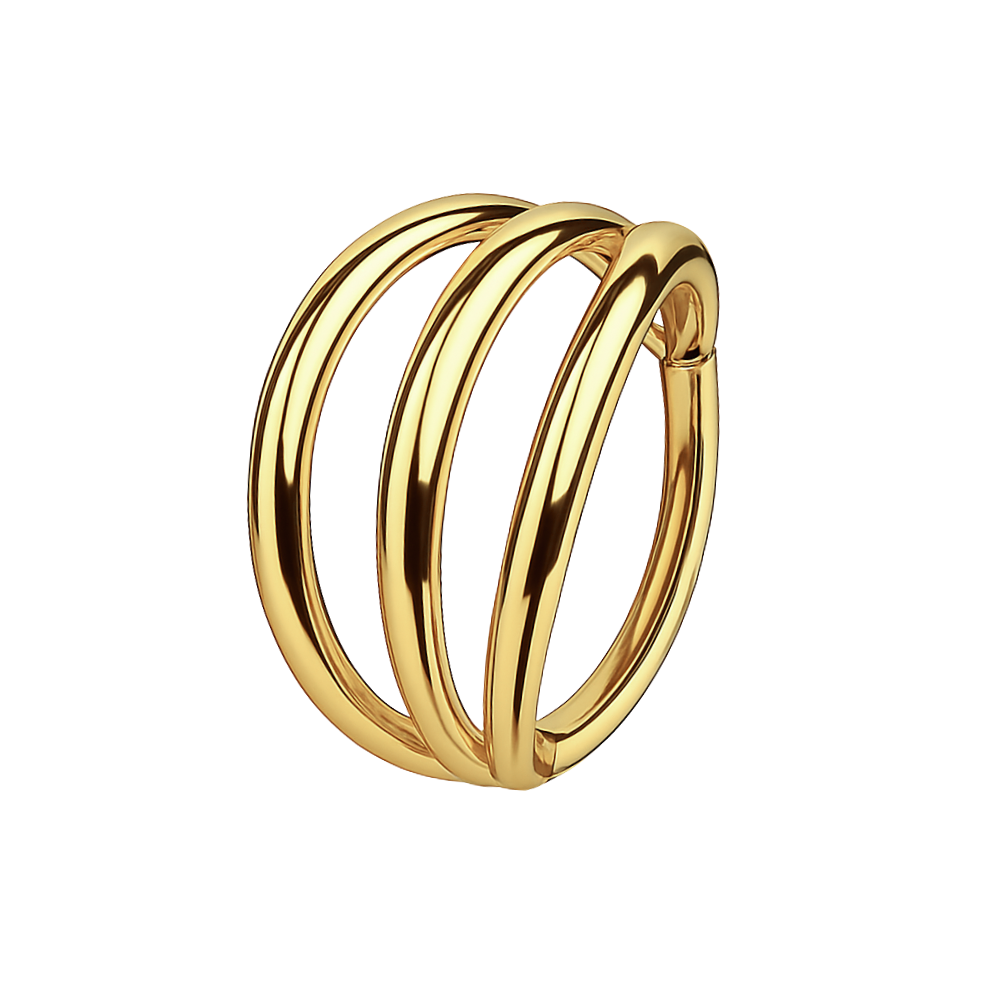 316L Surgical Steel Triple Stack Hinged Segment Clicker Ring - Monster Piercing