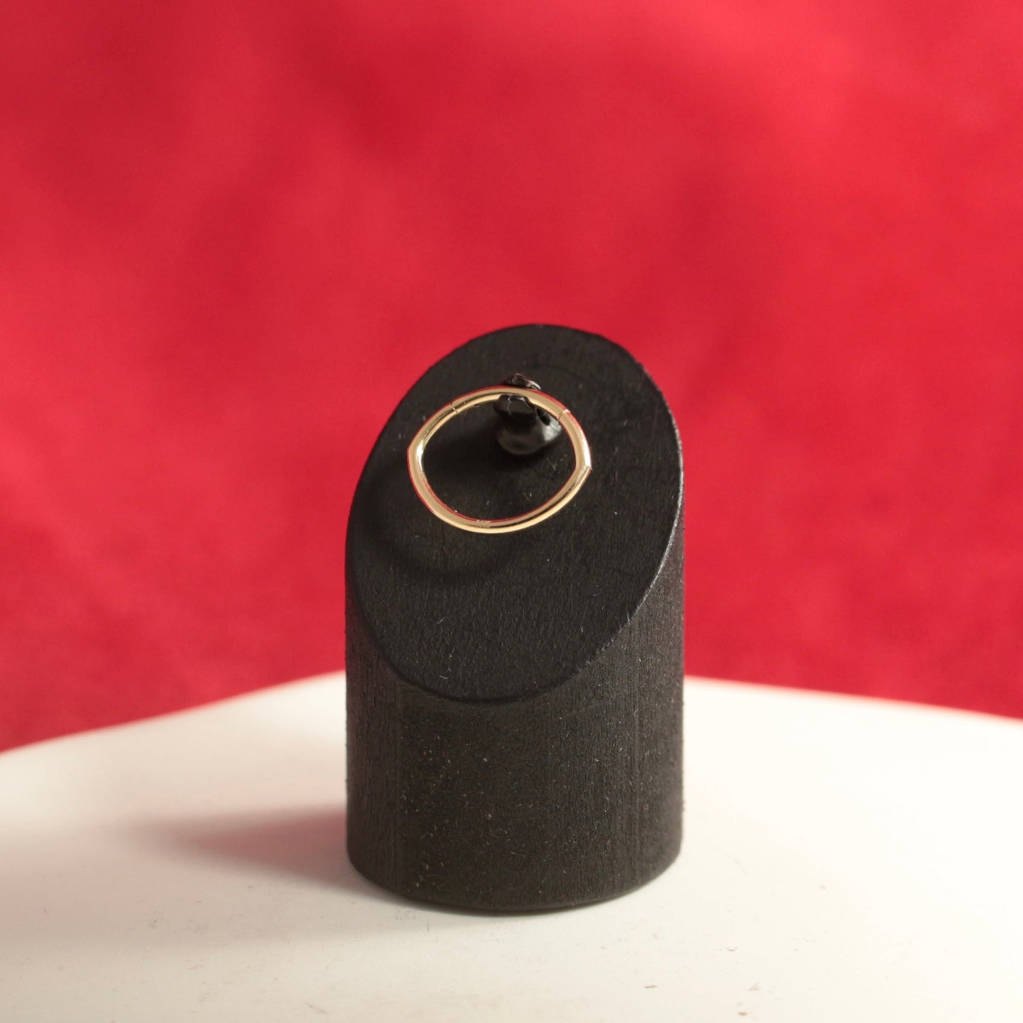 14K Gold Oval Shape Segment Clicker Ring 8mm 10mm