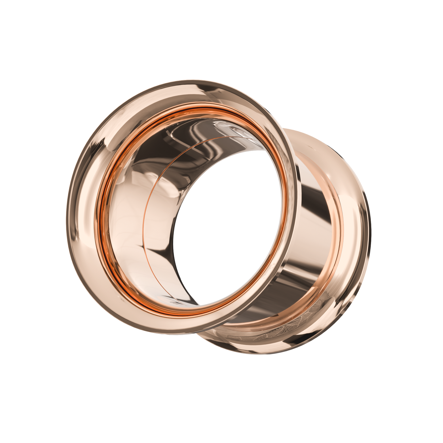 316L Surgical Steel Double Flared Rose Gold Internally Threaded Tunnel - Monster Piercing