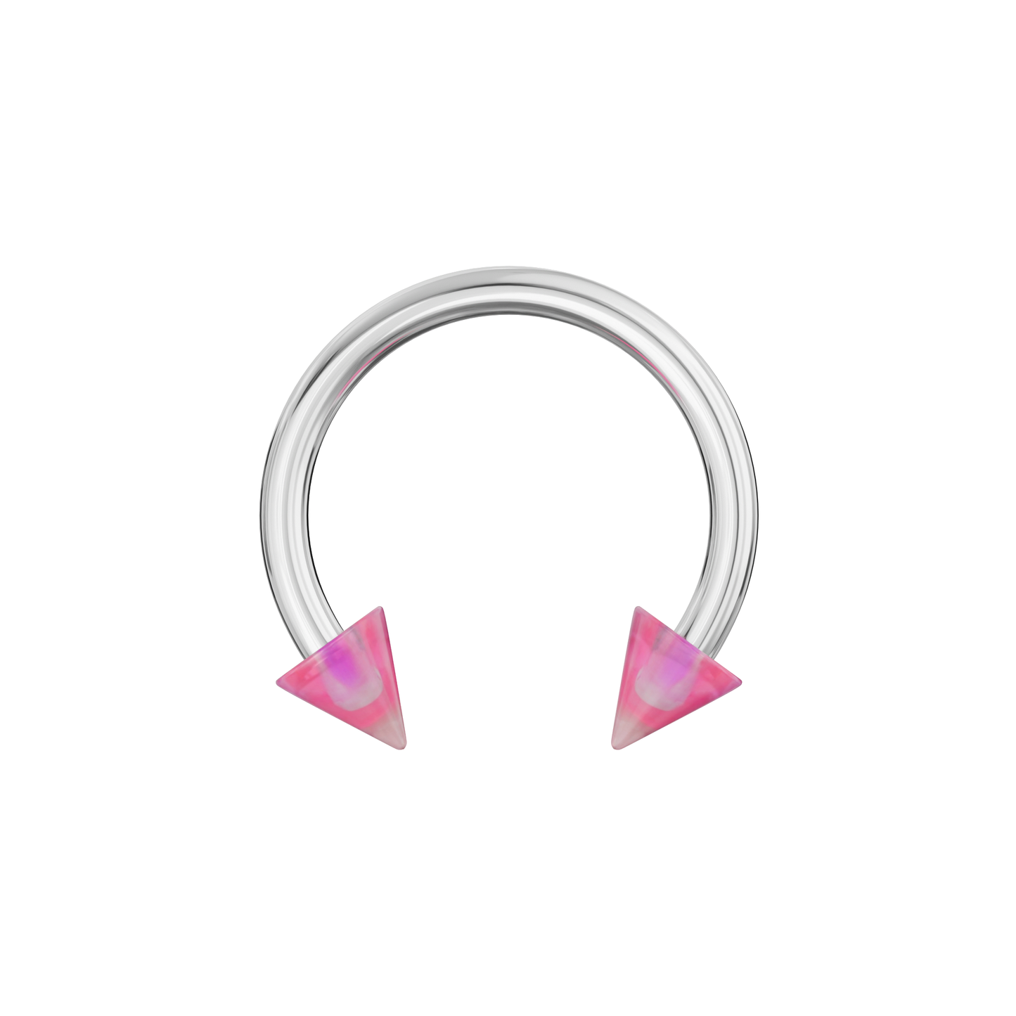 316L Surgical Steel Circular Barbell With Marble UV Cones (Pack of 10) - Monster Piercing