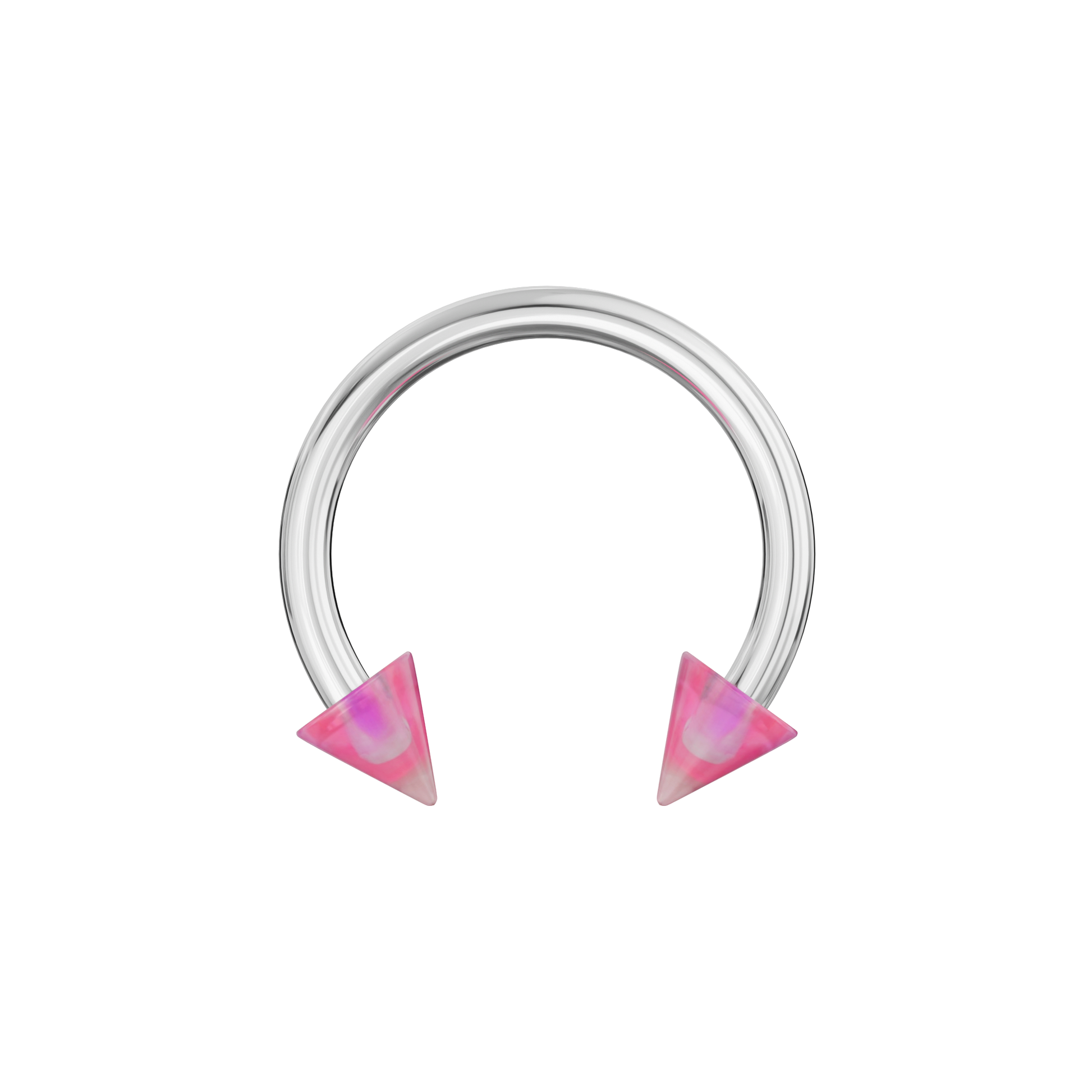 316L Surgical Steel Circular Barbell With Marble UV Cones (Pack of 10) - Monster Piercing