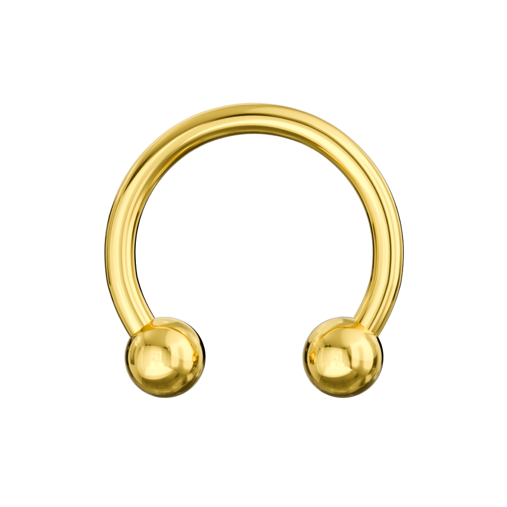G23 Titanium Gold Anodised Circular Barbell with Ball - Monster Piercing