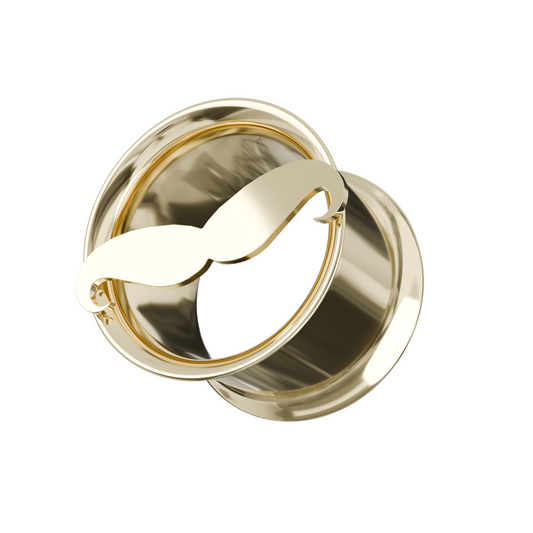 316L Surgical Steel Moustache Plate Top Internally Threaded Tunnel - Monster Piercing