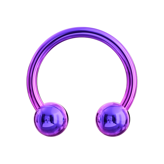316L Surgical Steel Purple Horseshoe CBB with Ball - Monster Piercing