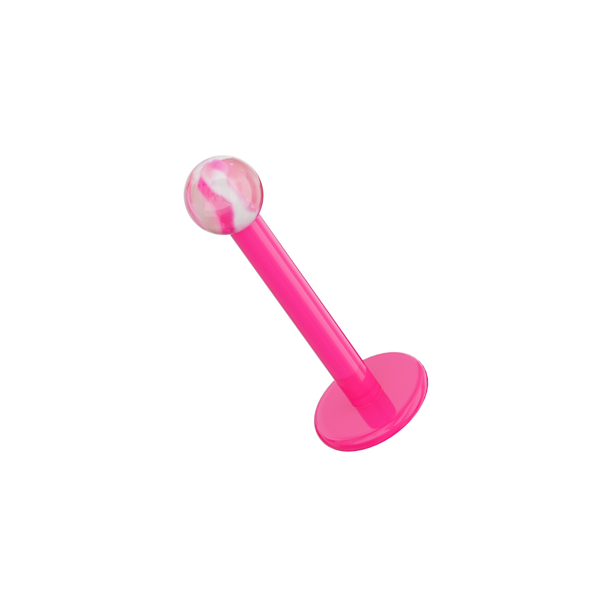 UV Pink Labret with Marble UV Ball (Pack of 10) - Monster Piercing