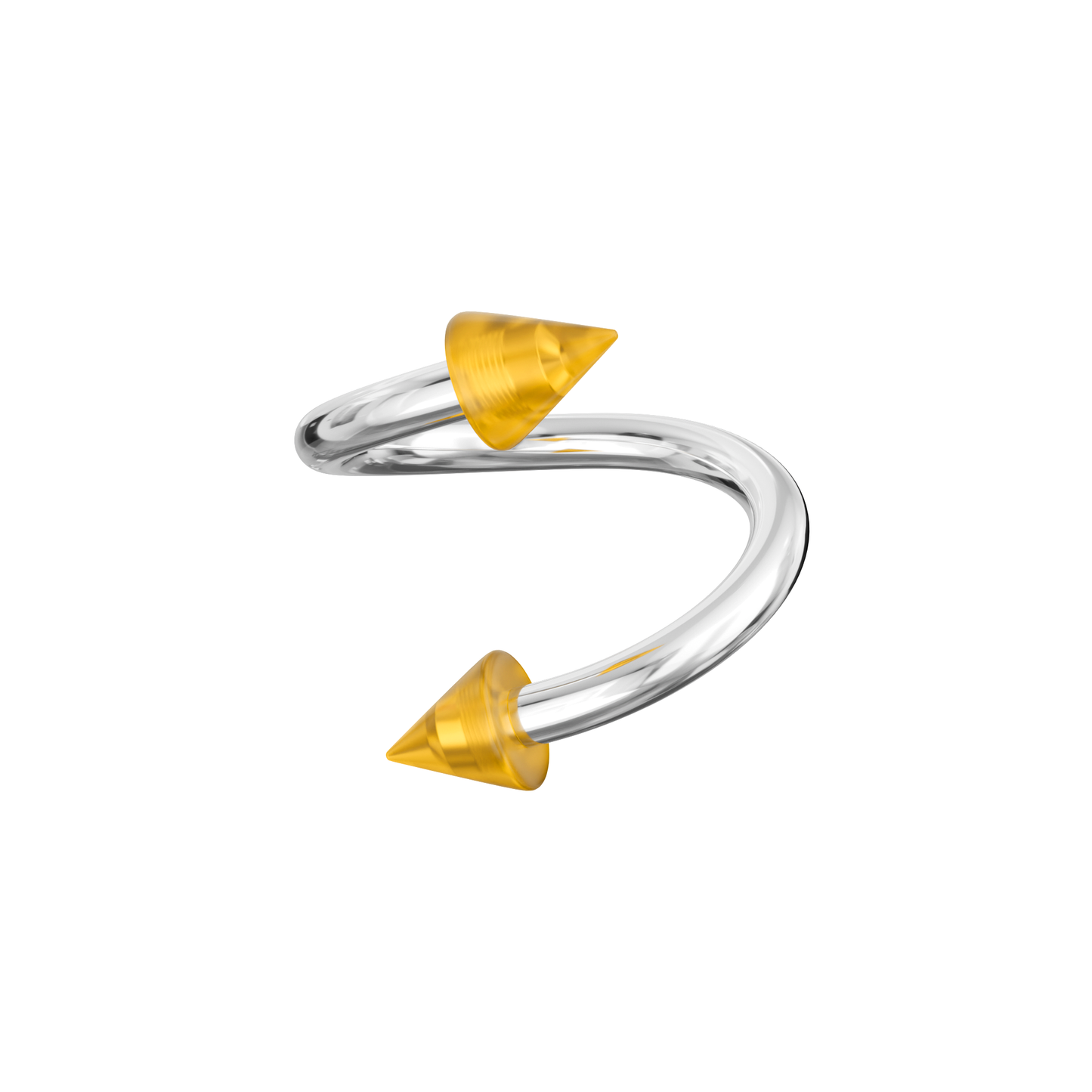 316L Surgical Steel Twisted Barbell With Basic Pastel UV Cones (Pack of 10) - Monster Piercing