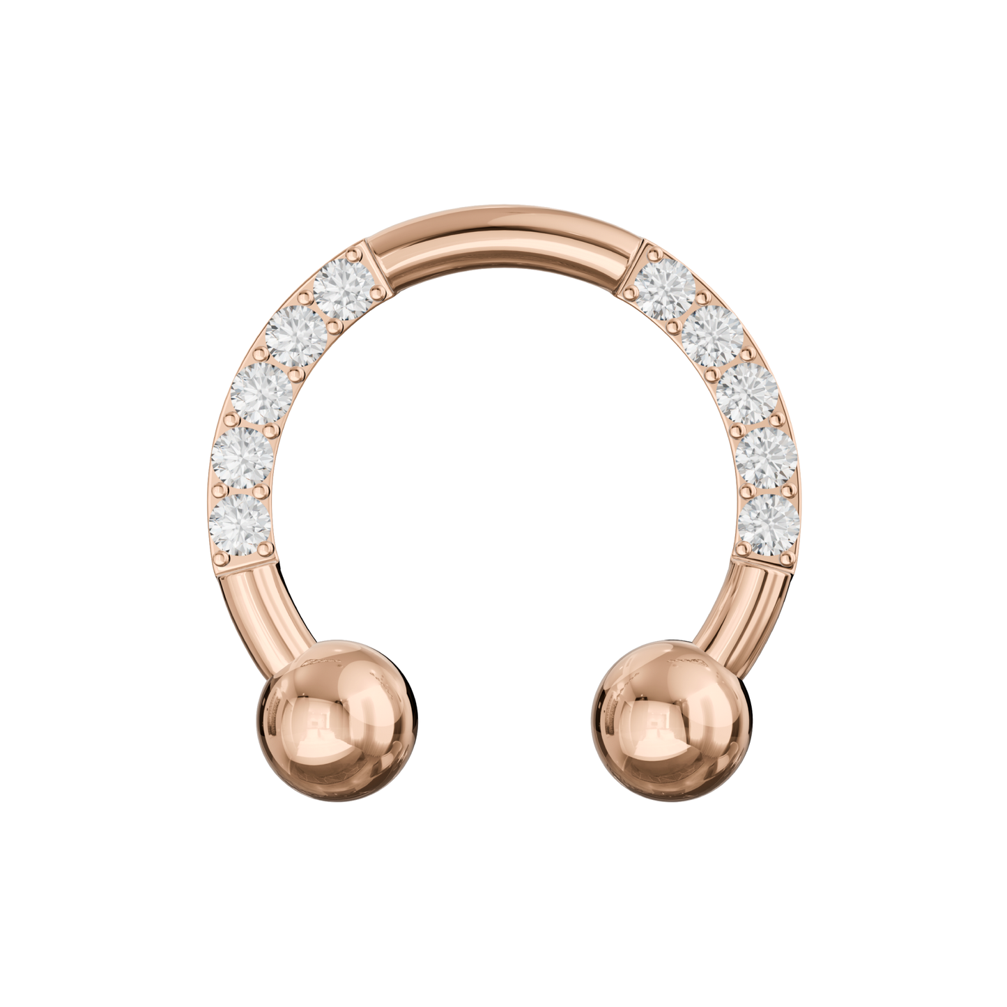 G23 Titanium Multi CZ Jewelled Circular Barbell with Ball - Monster Piercing