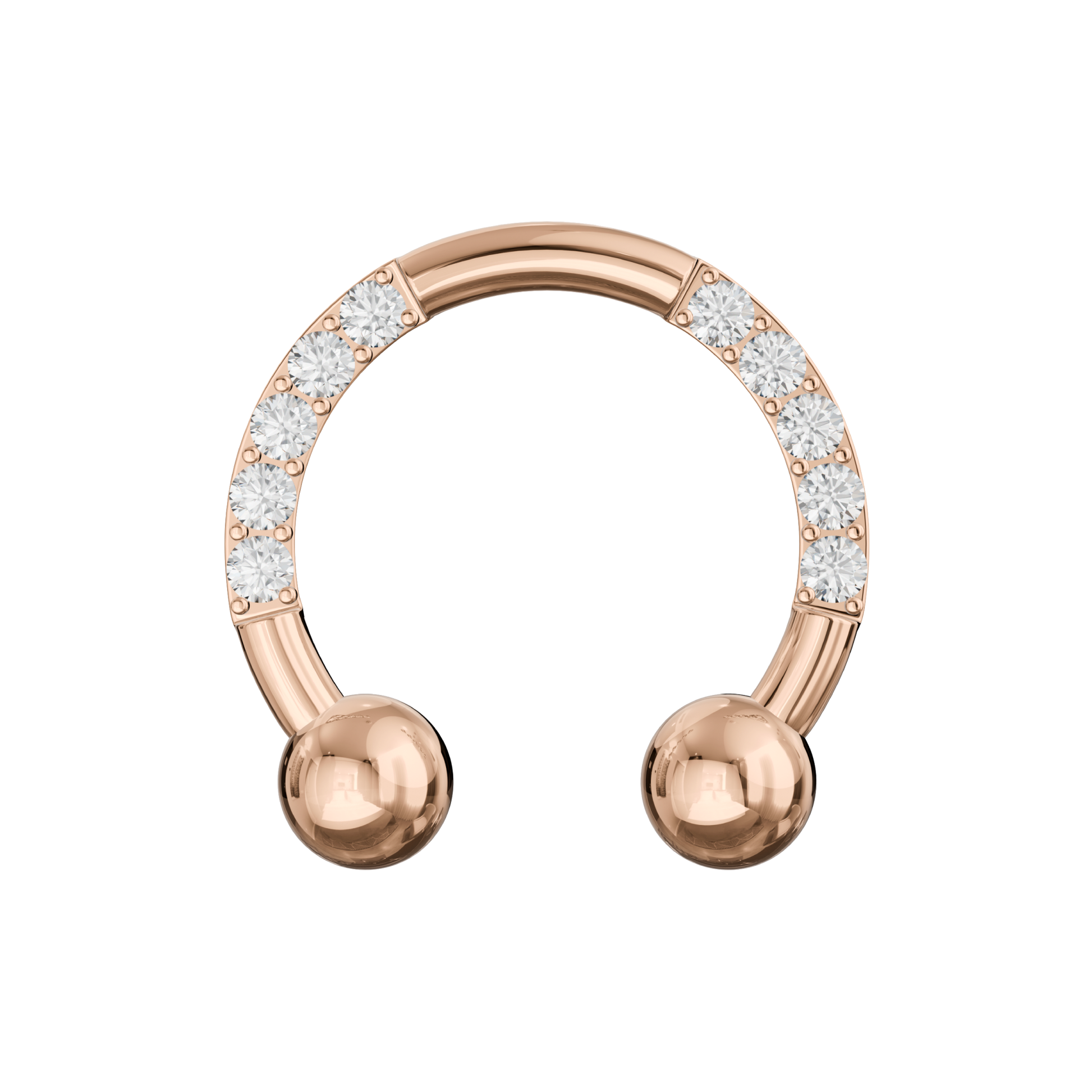 G23 Titanium Multi CZ Jewelled Circular Barbell with Ball - Monster Piercing