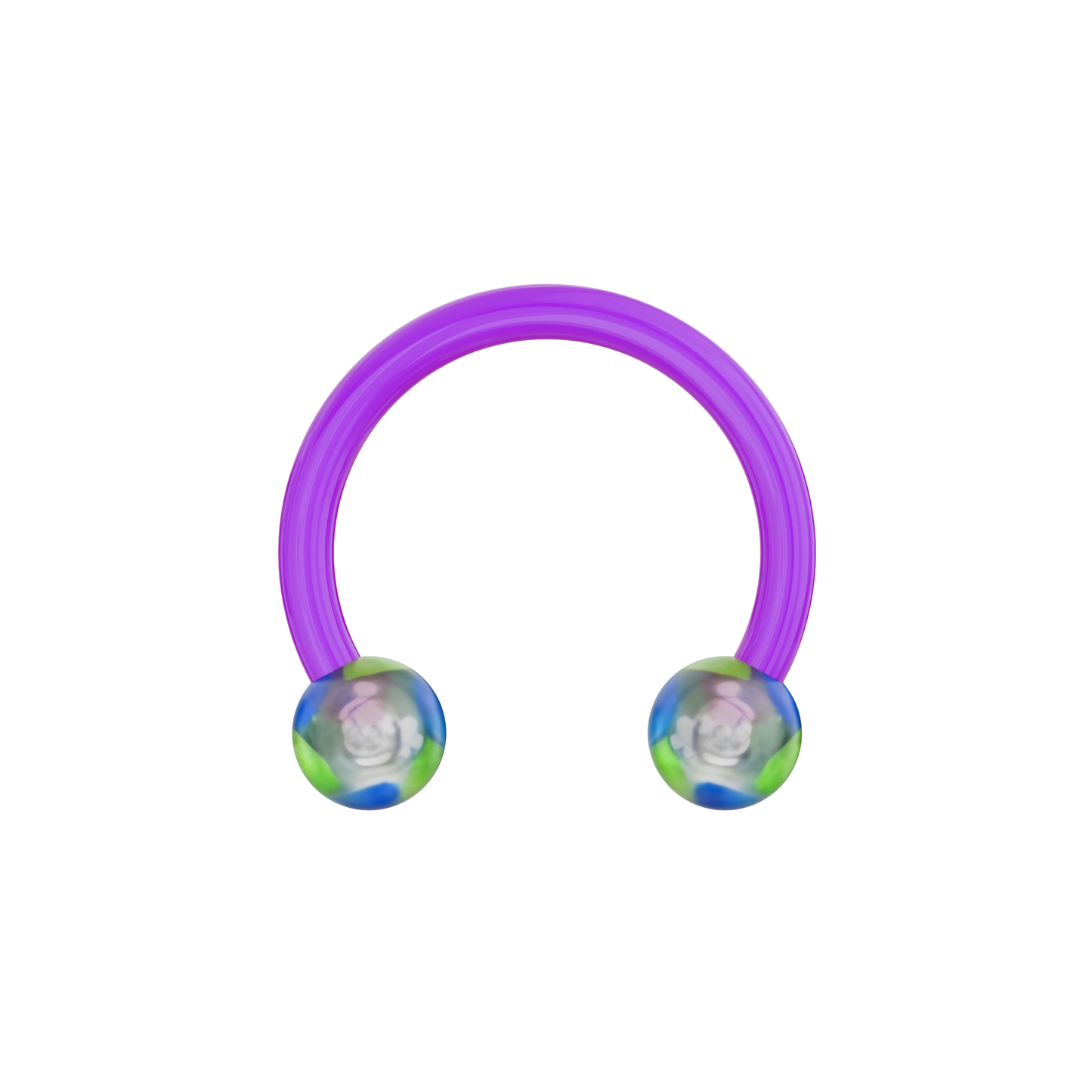 UV Circular Barbell With Marble UV Balls (Pack of 10) - Monster Piercing