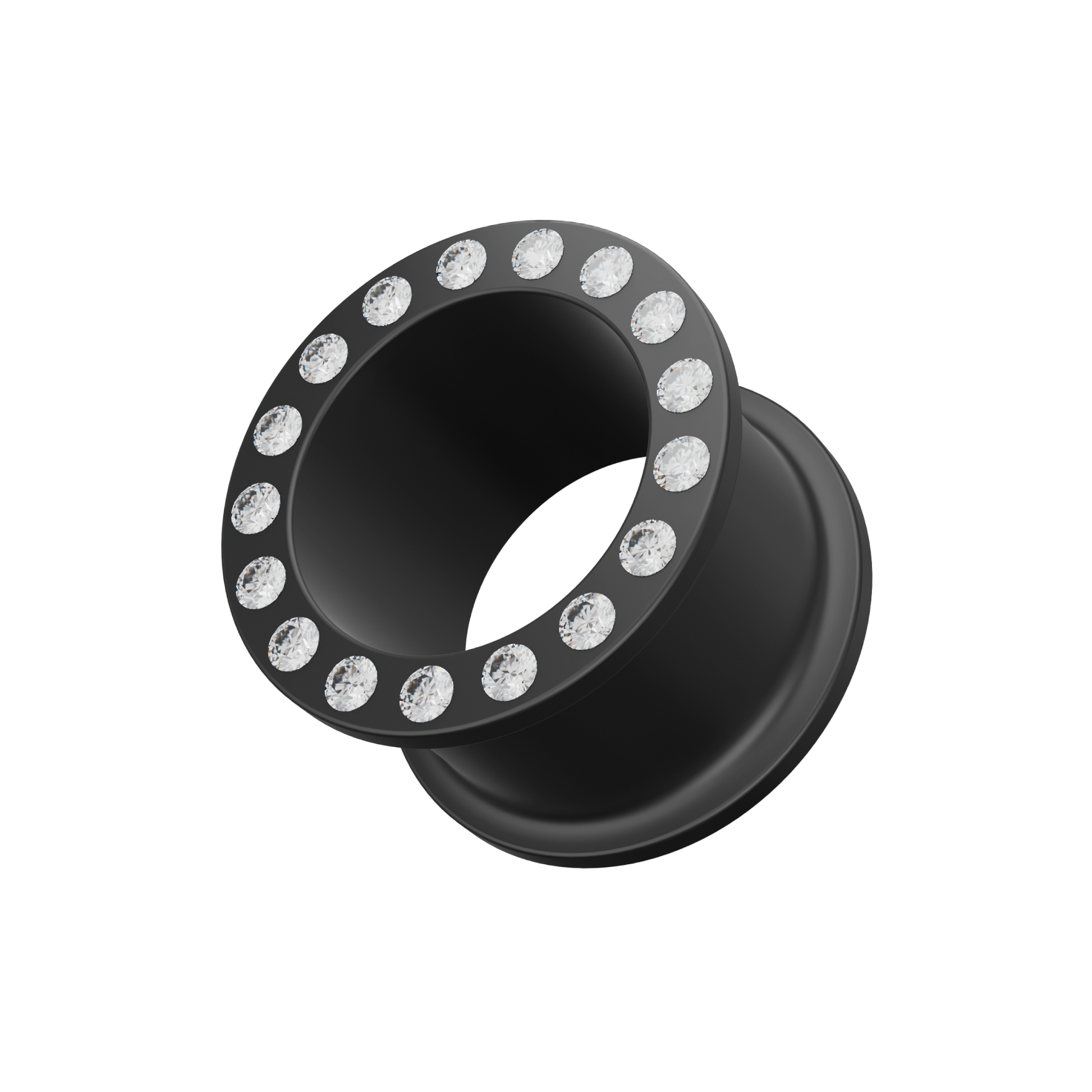Multi Jewelled Black Silicone Ear Tunnel - Monster Piercing