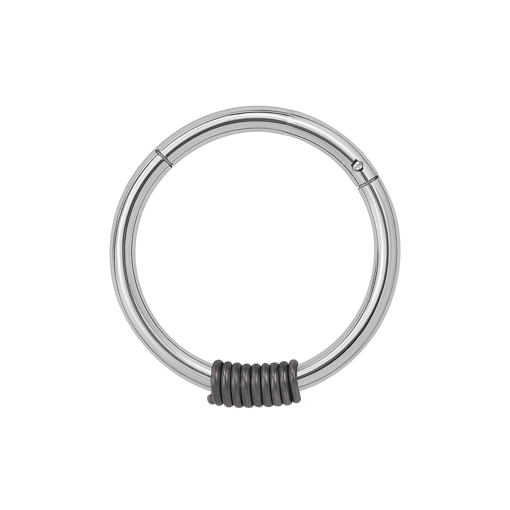 316L Surgical Steel Hinged Segment Ring with Spring - Monster Piercing