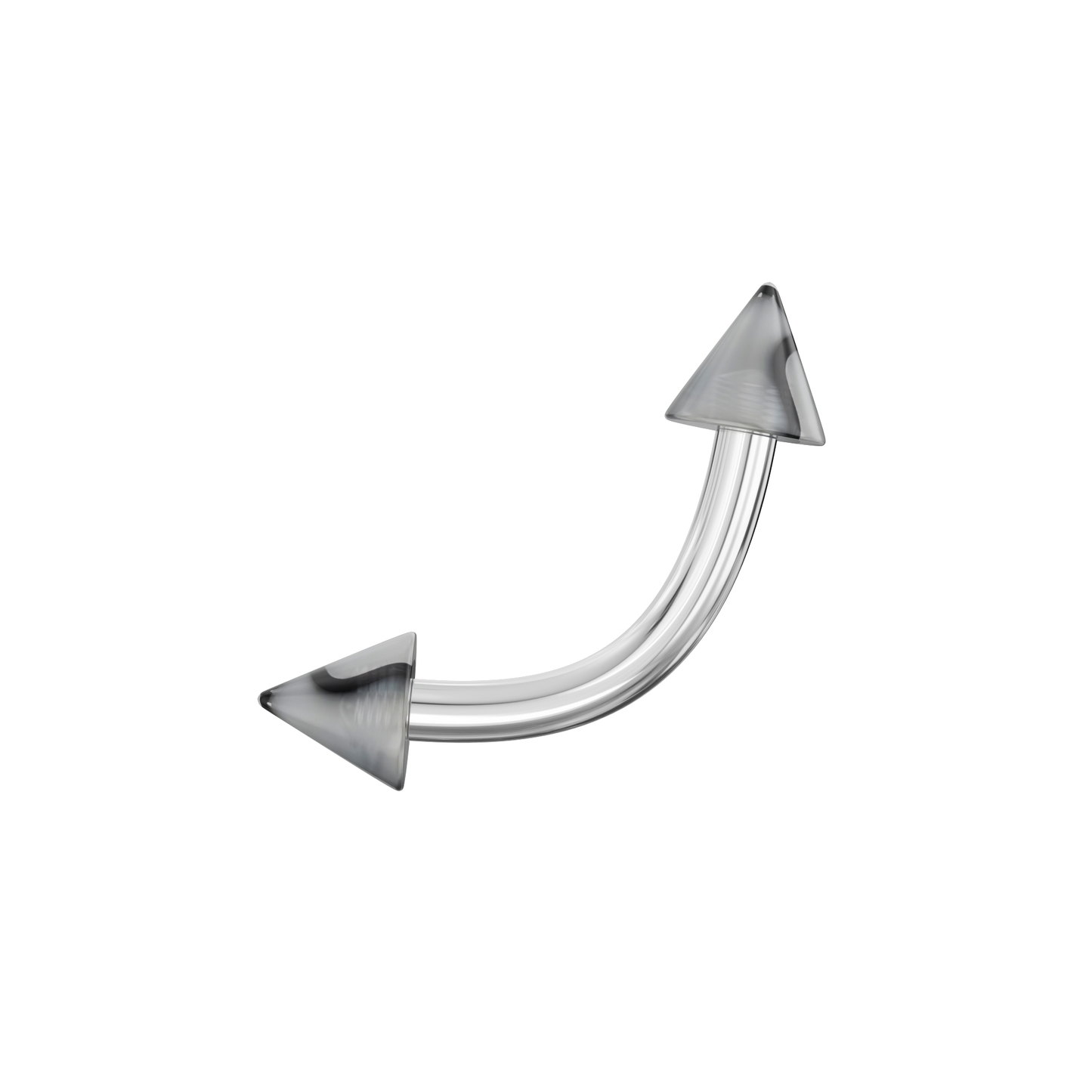 316L Surgical Steel Curved Bar with Wavy Stripes UV Cone (Pack of 10) - Monster Piercing