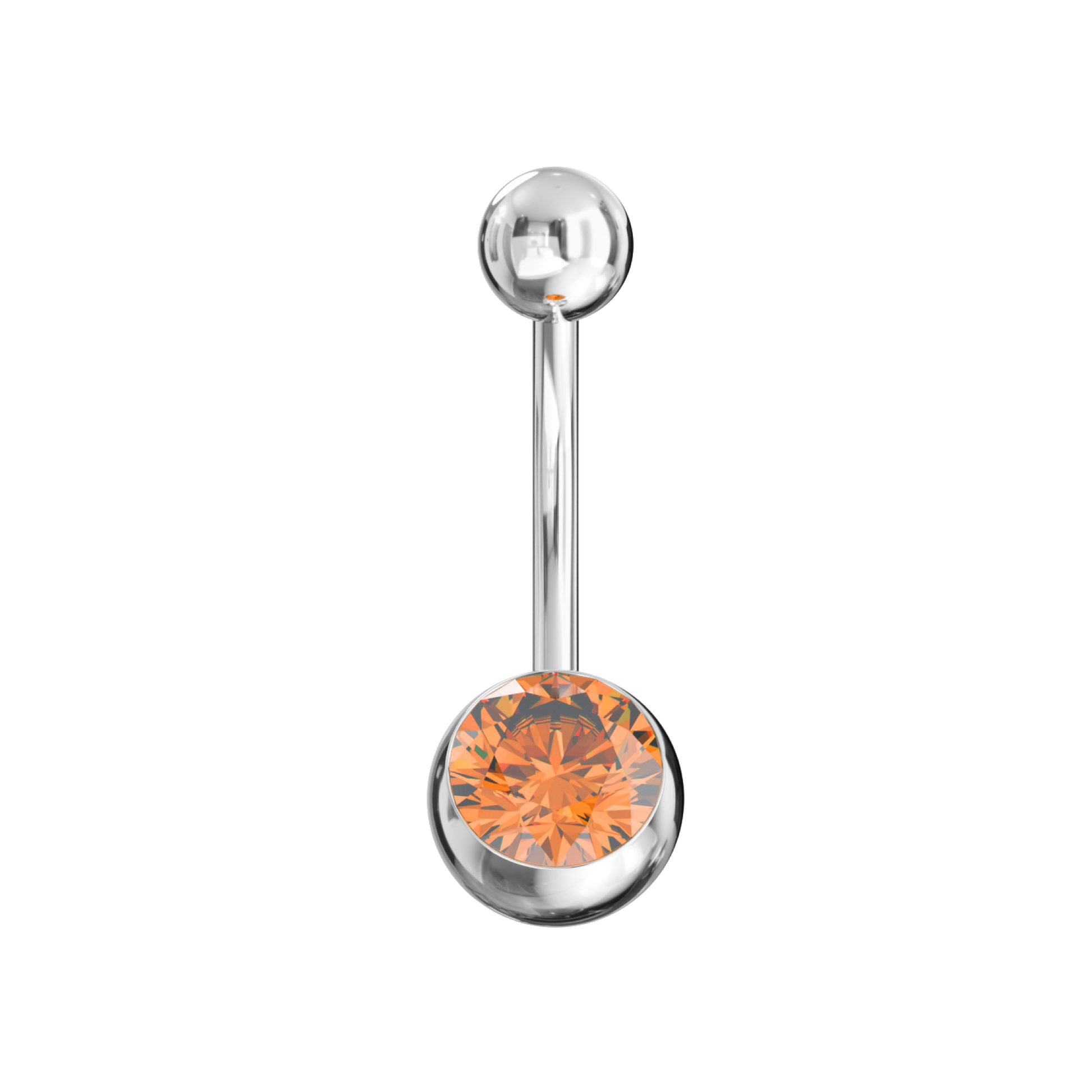 316L Surgical Steel Classic Jewelled Belly Ring - Monster Piercing