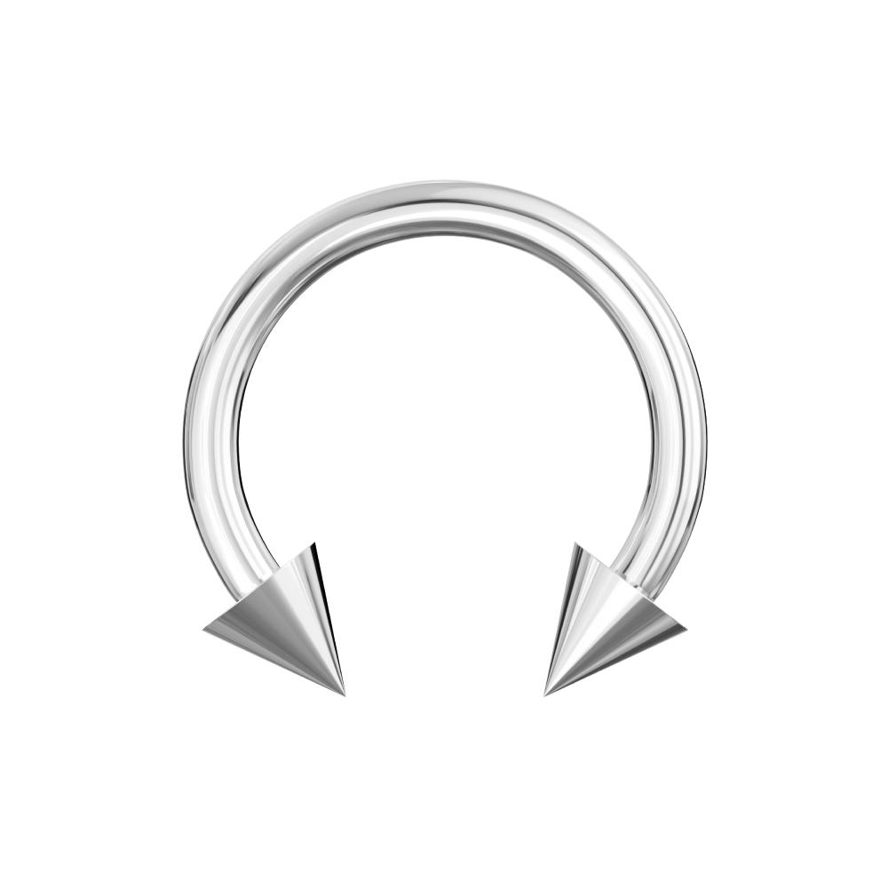 316L Surgical Steel Internally Threaded Horseshoe CBB With Cone - Monster Piercing