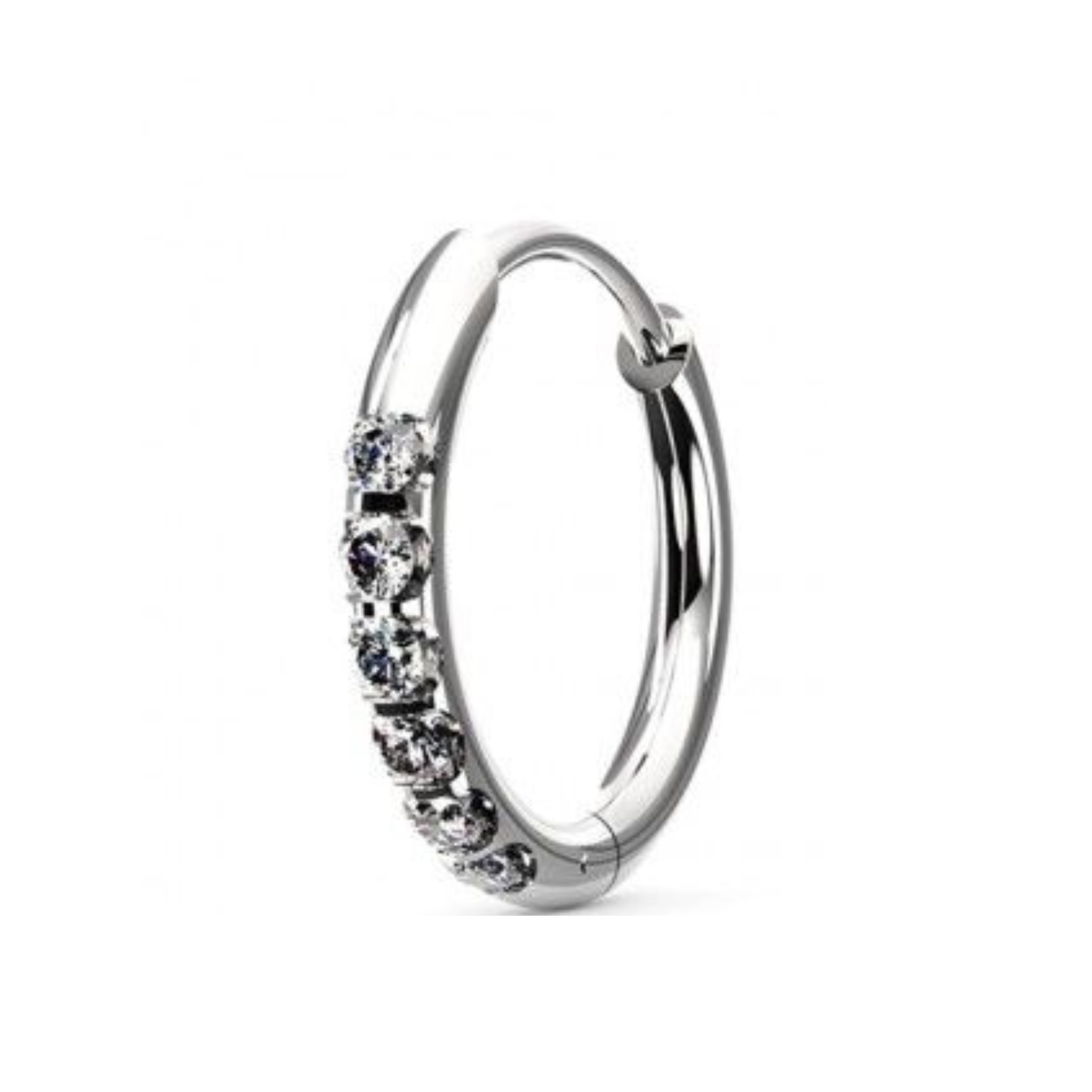 316L Surgical Steel Micro Jewelled Hinged Huggie Hoop - Monster Piercing