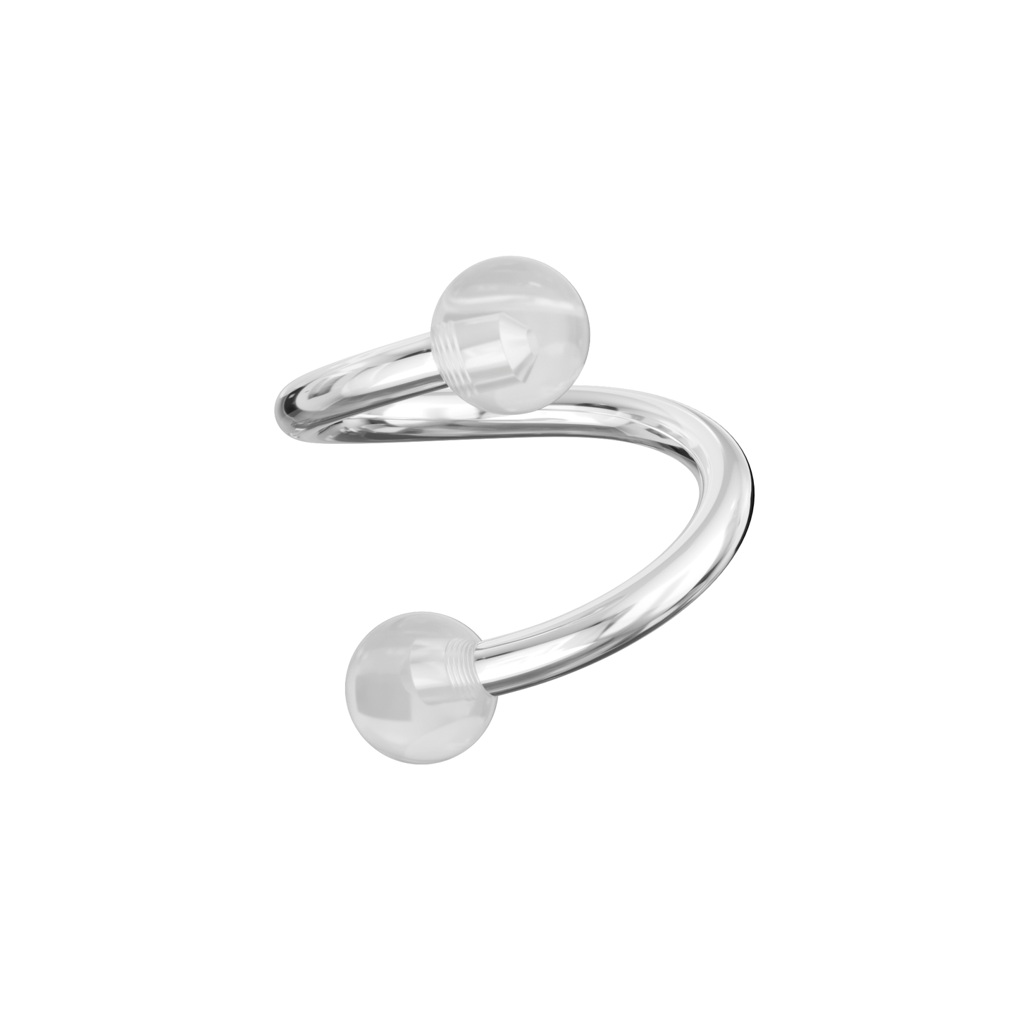 316L Surgical Steel Twisted Barbell With Glossy UV Ball (Pack of 10)