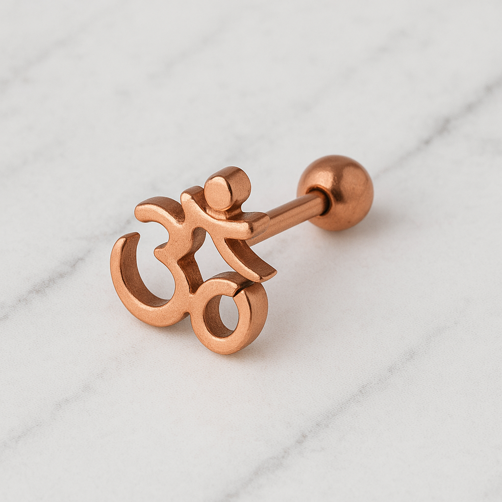 316L Surgical Steel Classic Ohm Ear Stud - Monster Piercing