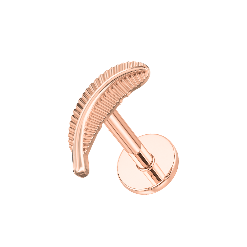 316L Surgical Steel Plain Leaf Cartilage Ear Stud