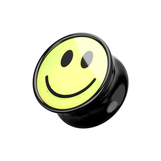 UV Printed Double Flared Black Ear Plug - Monster Piercing