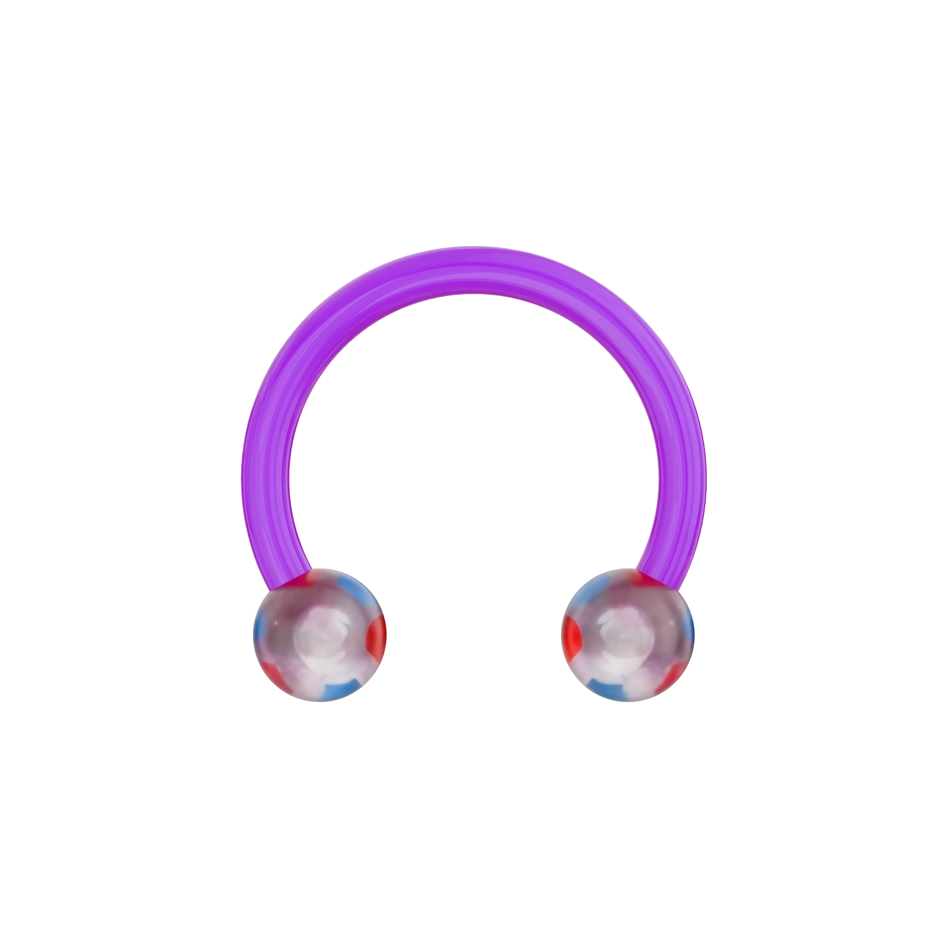 UV Circular Barbell With Marble UV Balls (Pack of 10) - Monster Piercing