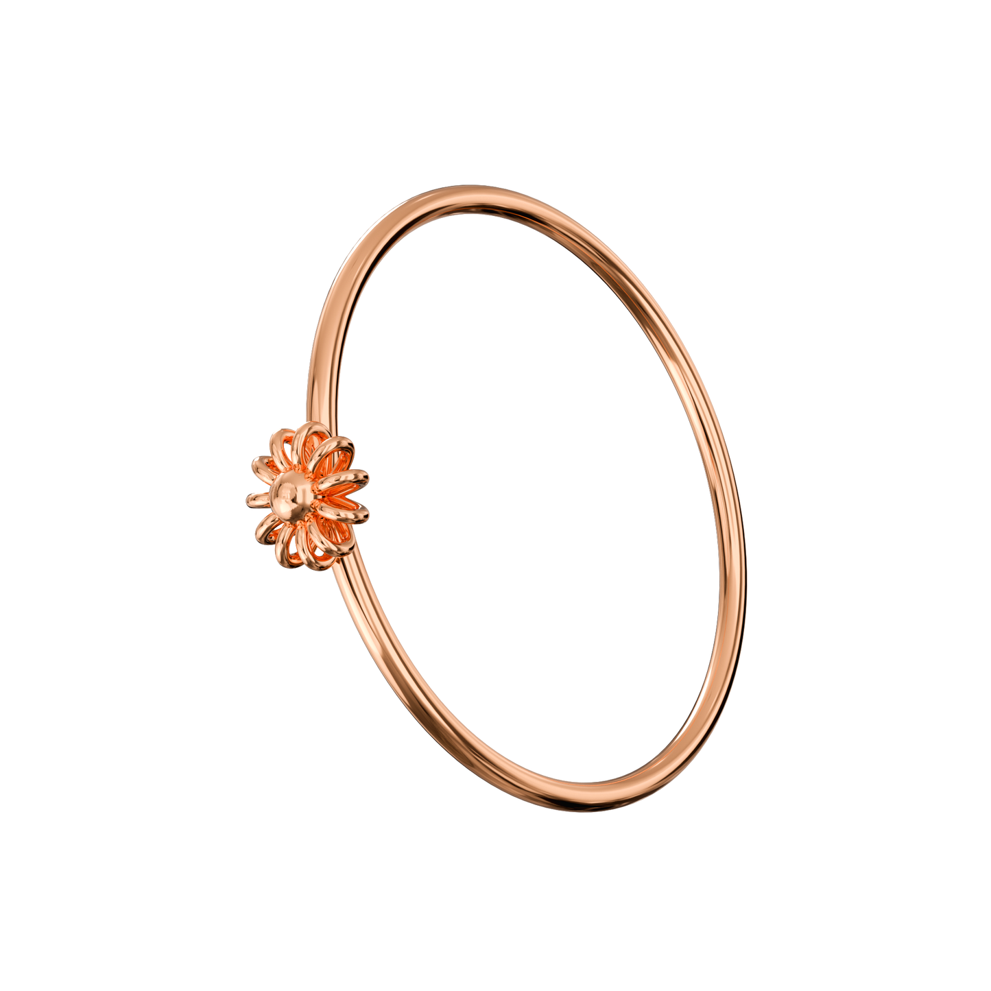 925 Sterling Silver Flower Open Hoop BCR Ring  - Monster Piercing