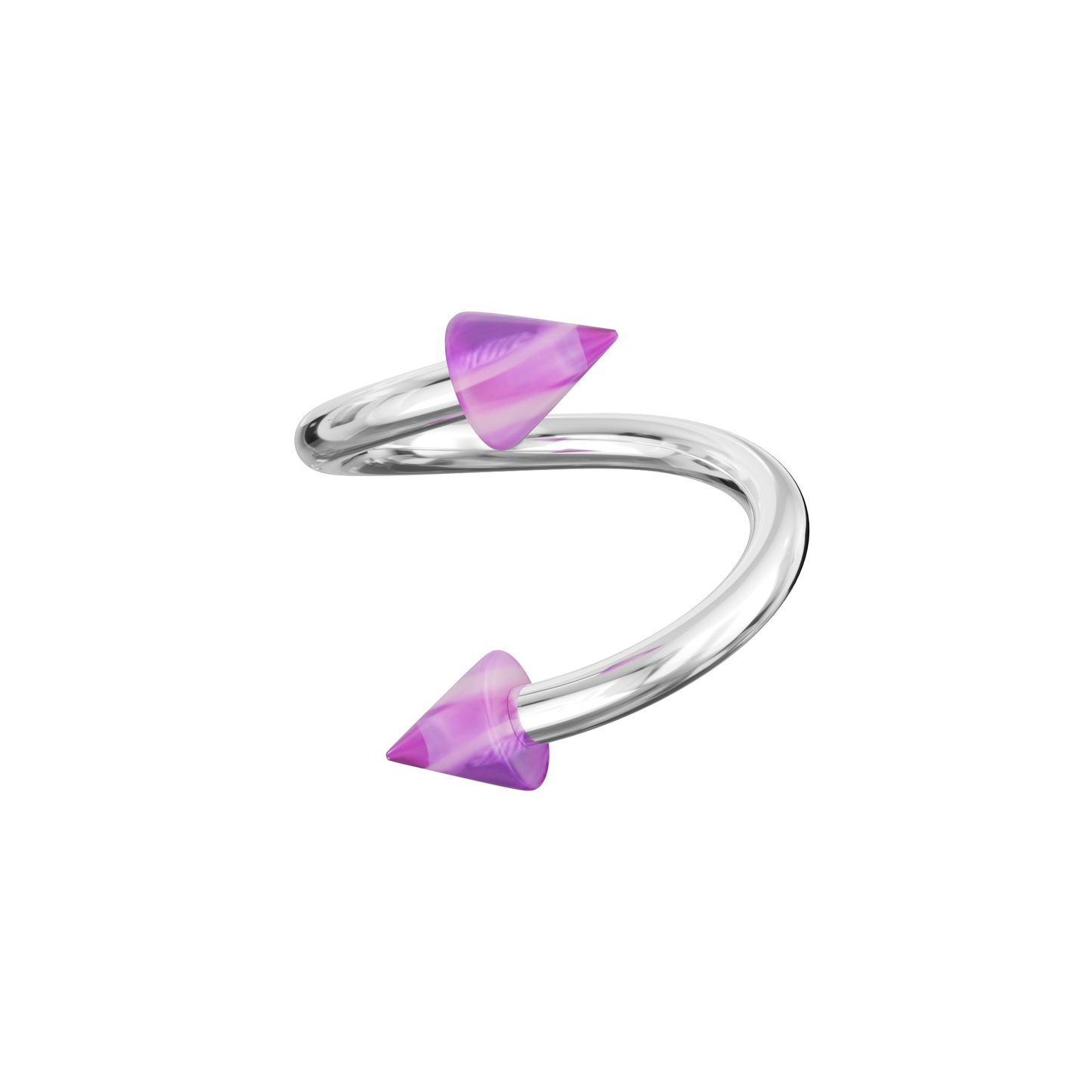 316L Surgical Steel Twisted Barbell With Marble UV Cones (Pack of 10)